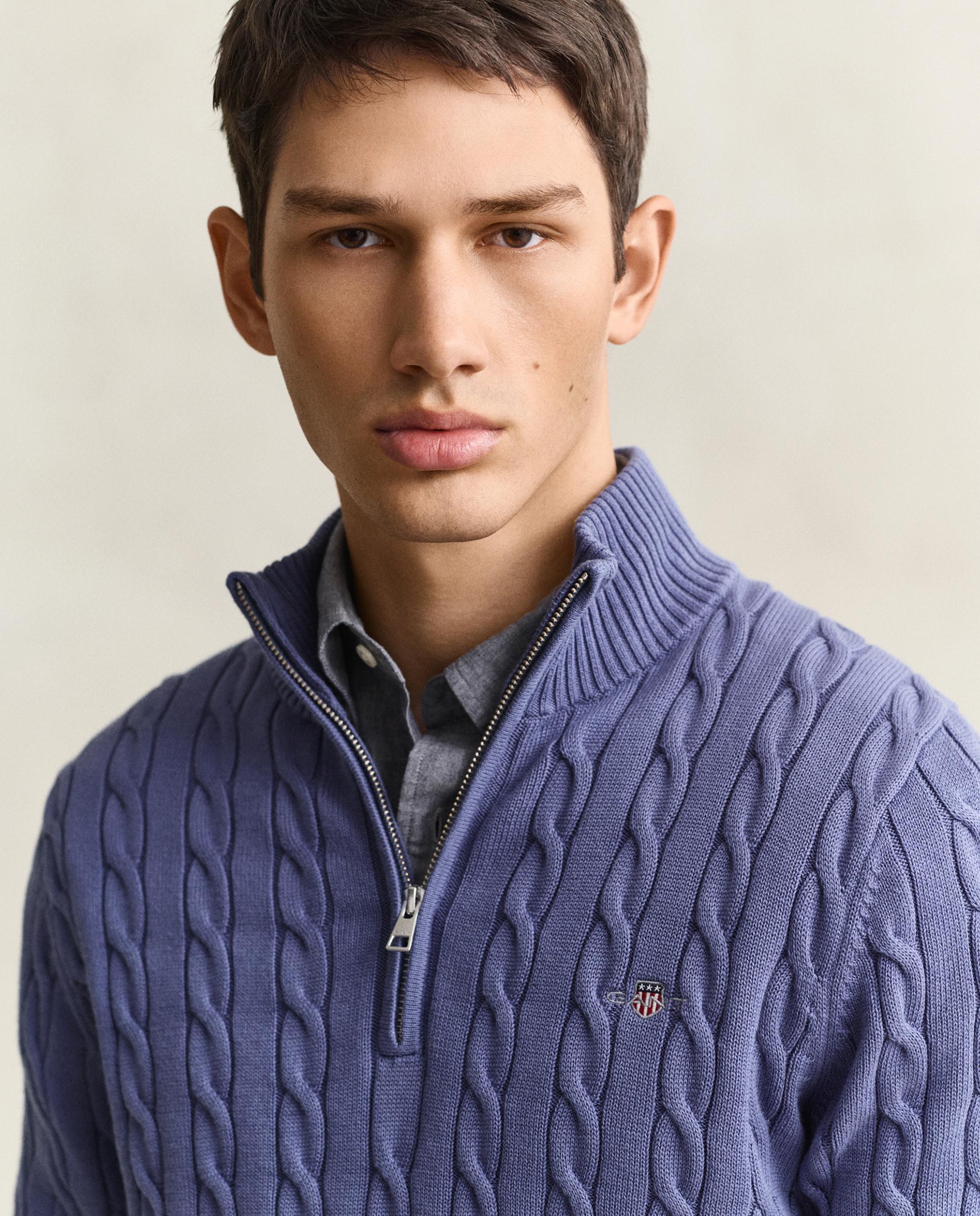 Camisola com Gola Alta com Logo Índigo-3