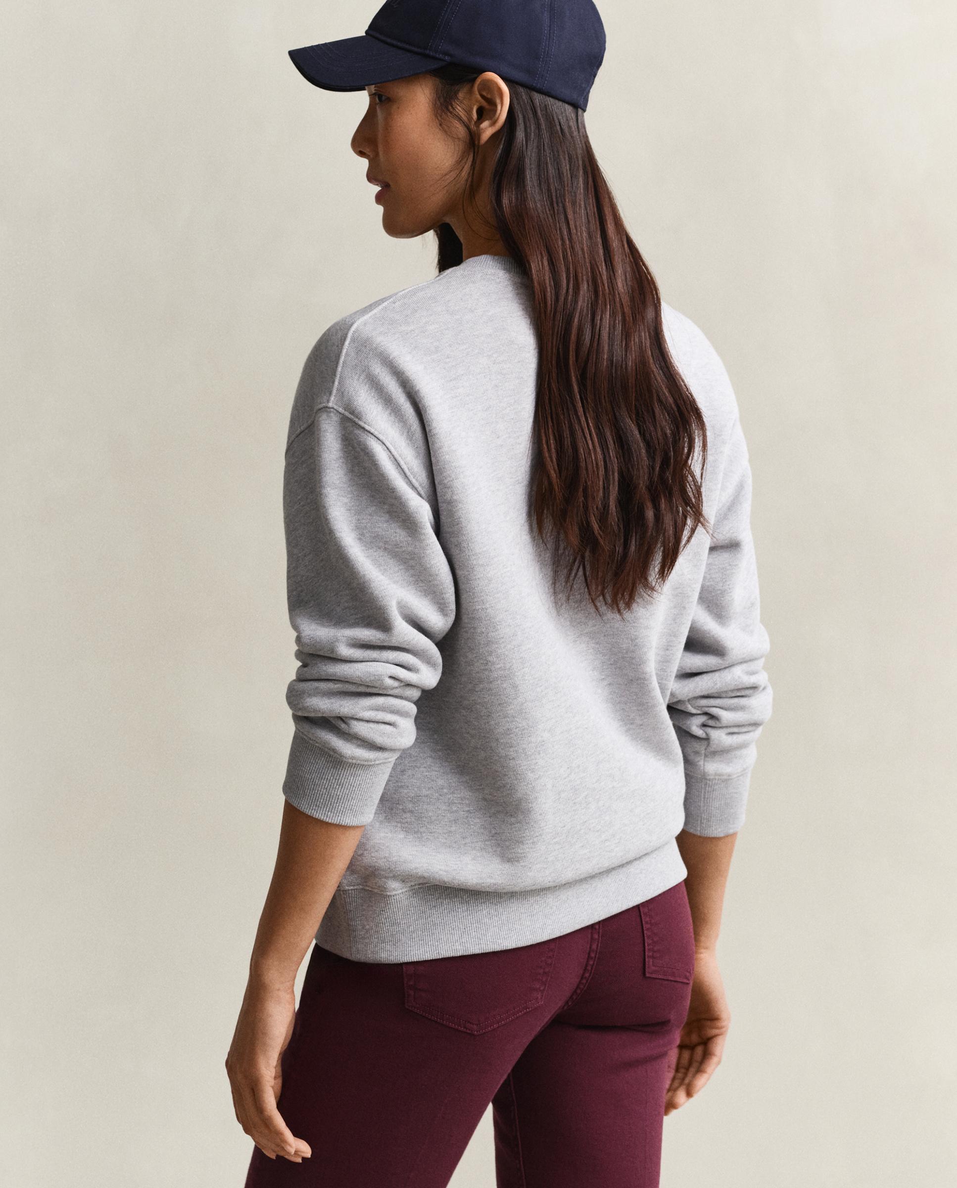 Sweatshirt sem Capuz com Logo Bordado Cinzento-2