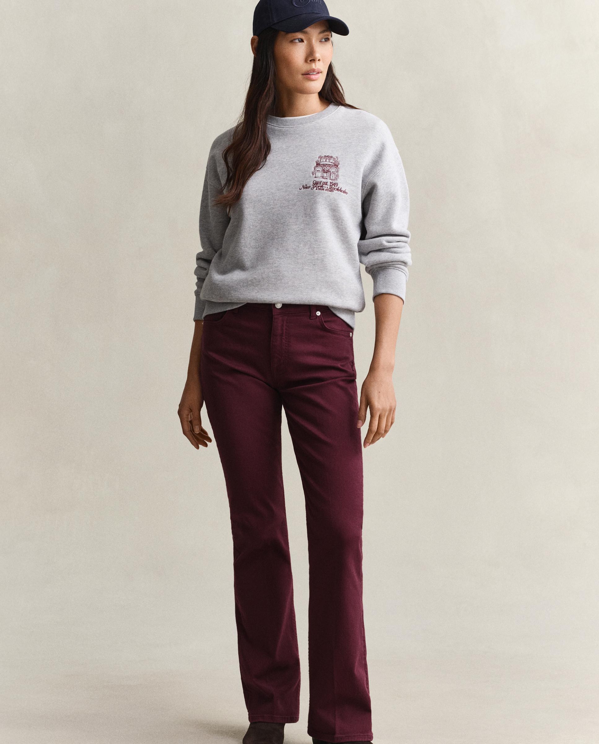 Sweatshirt sem Capuz com Logo Bordado Cinzento-4