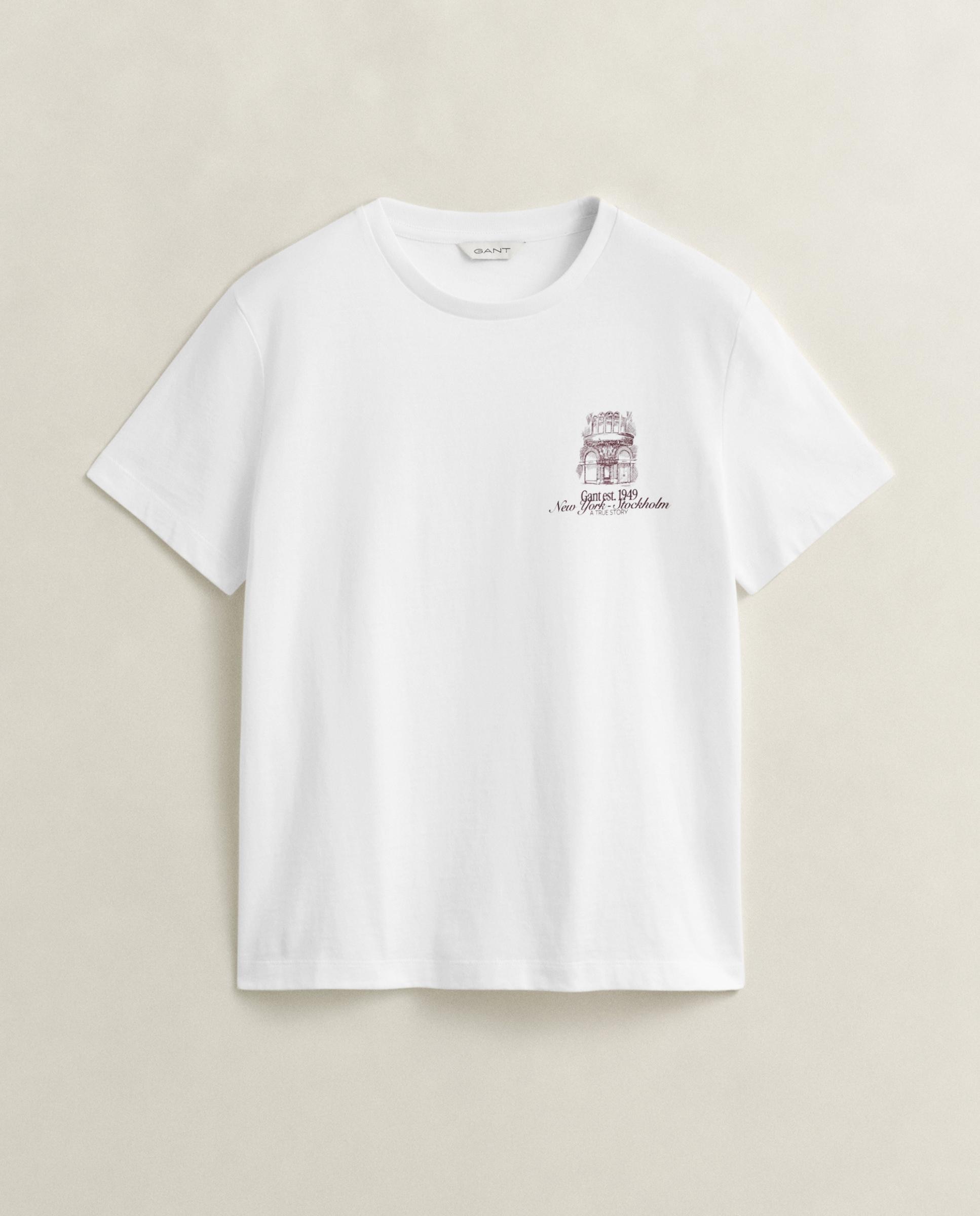 T-shirt de Manga Curta com Logo Branco-3