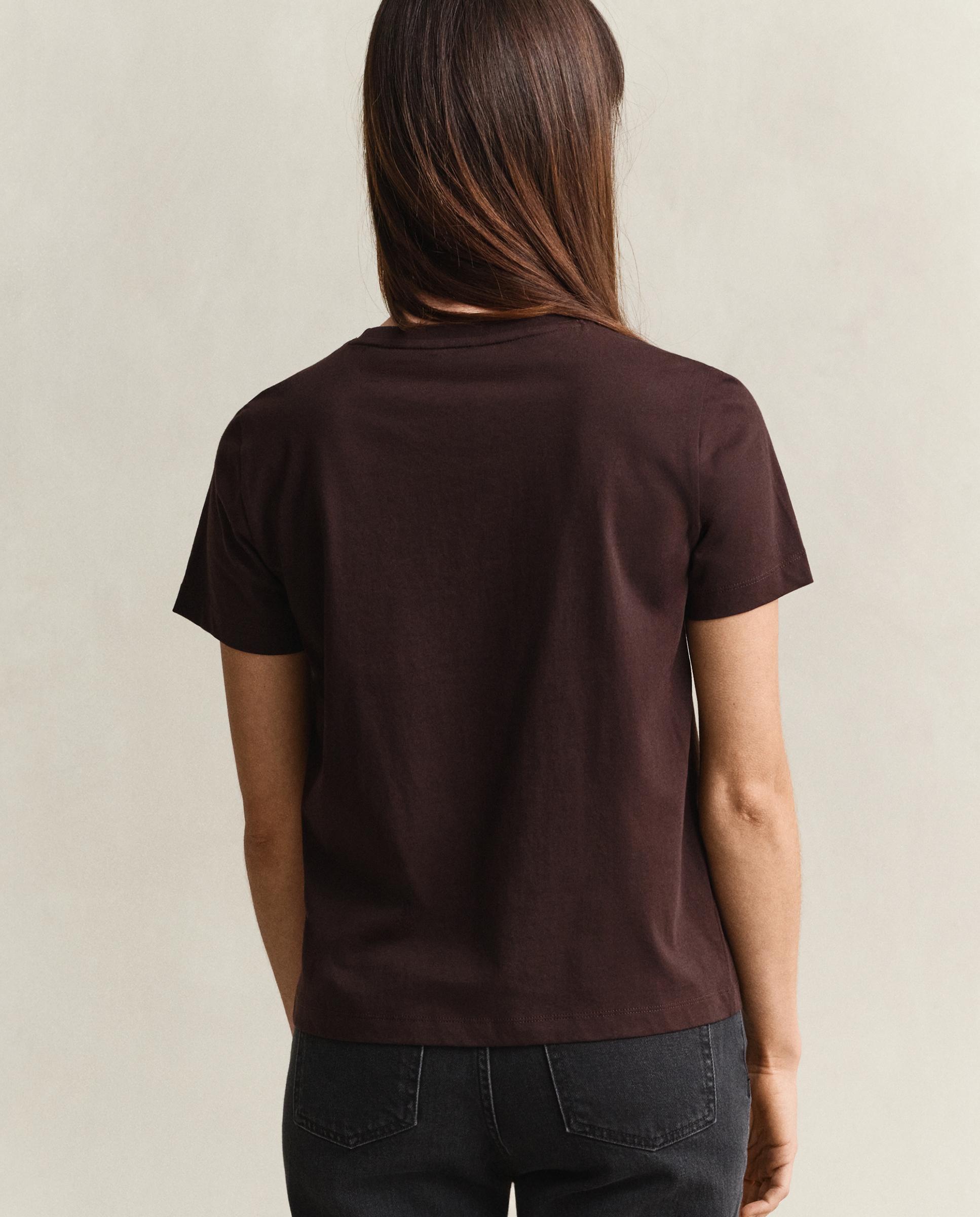 T-shirt de Manga Curta com Logo Bordeaux-2