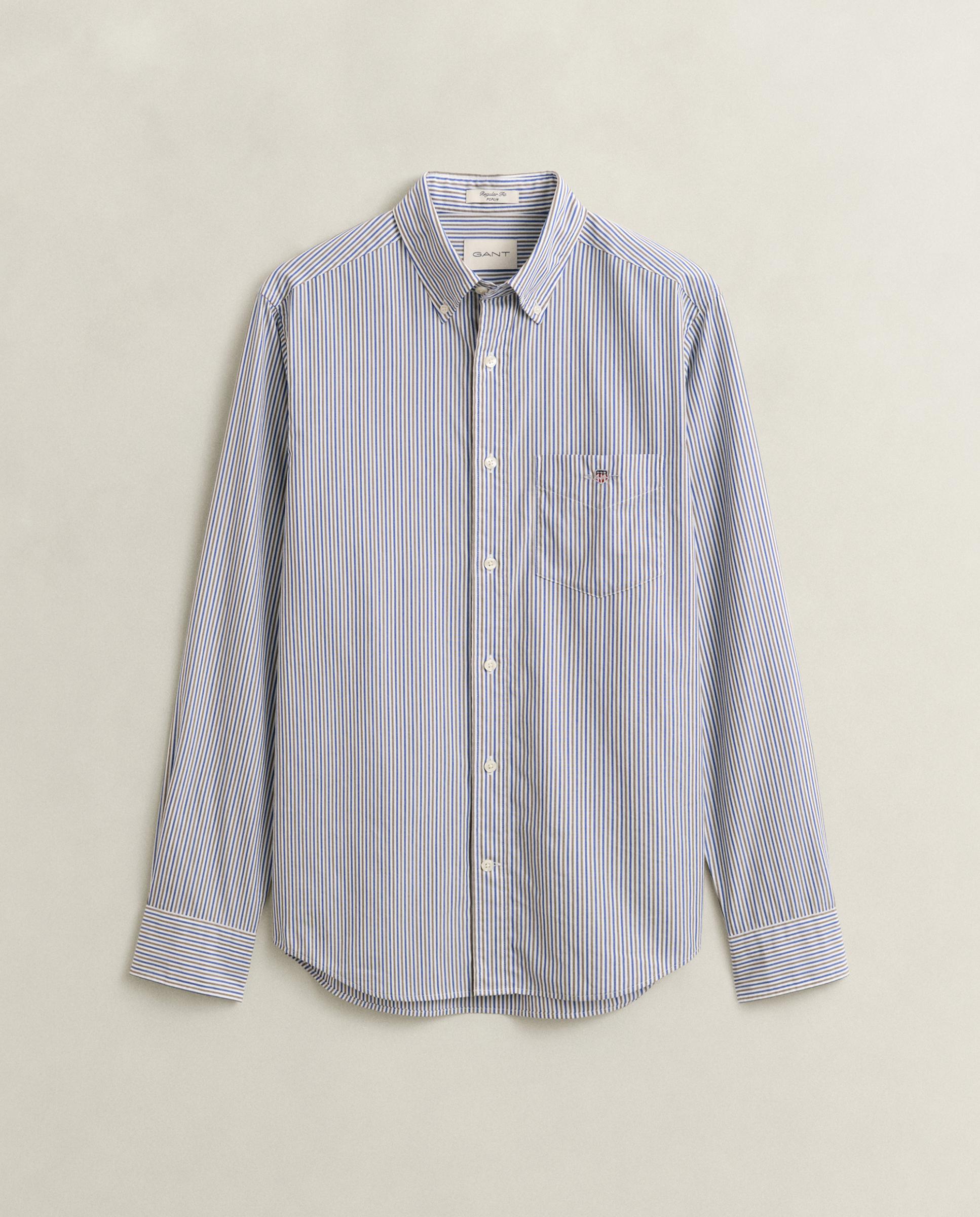 Camisa Regular de Manga Comprida Cinzento-4