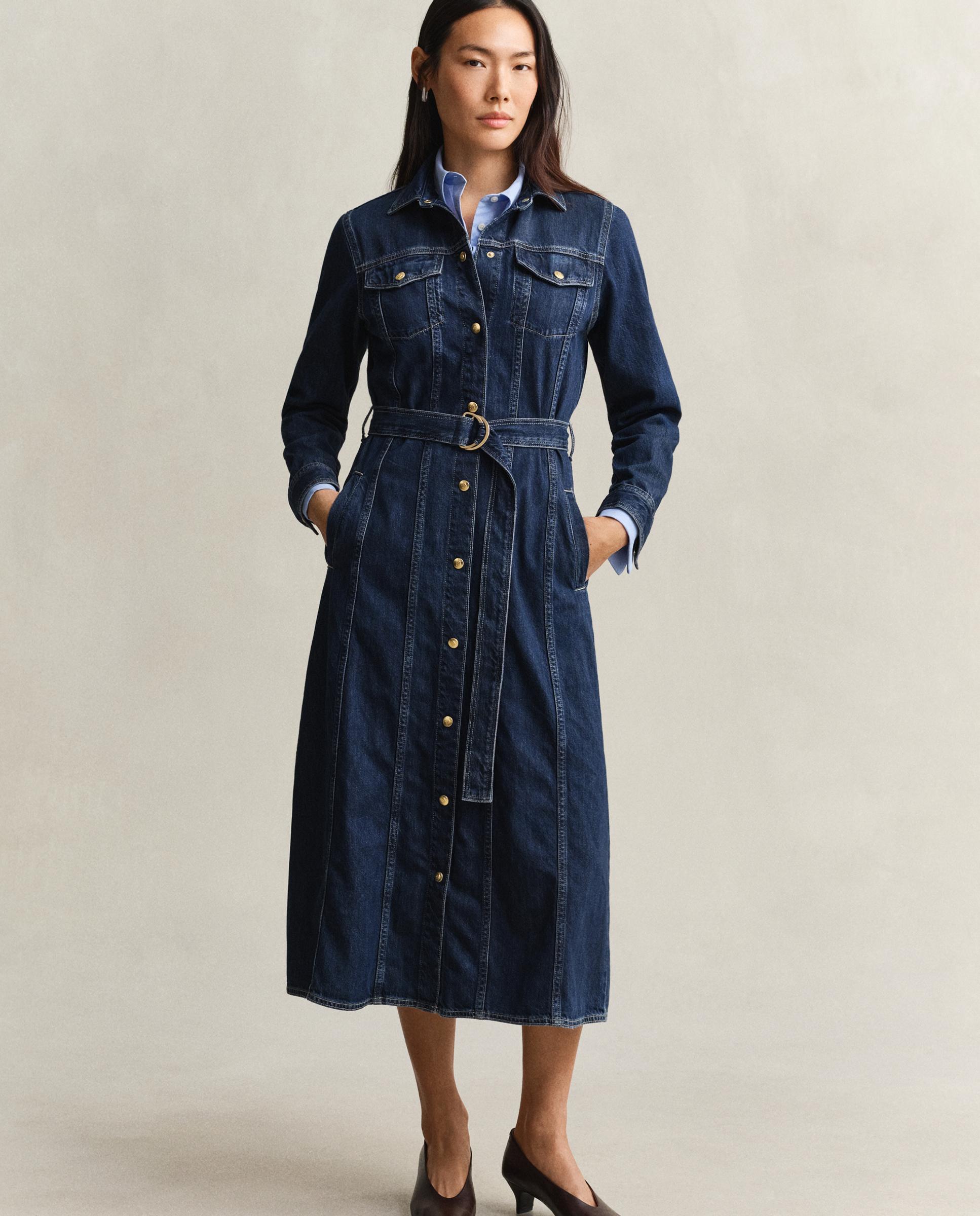 Imagem 0 de Vestido Jeans de Manga Comprida