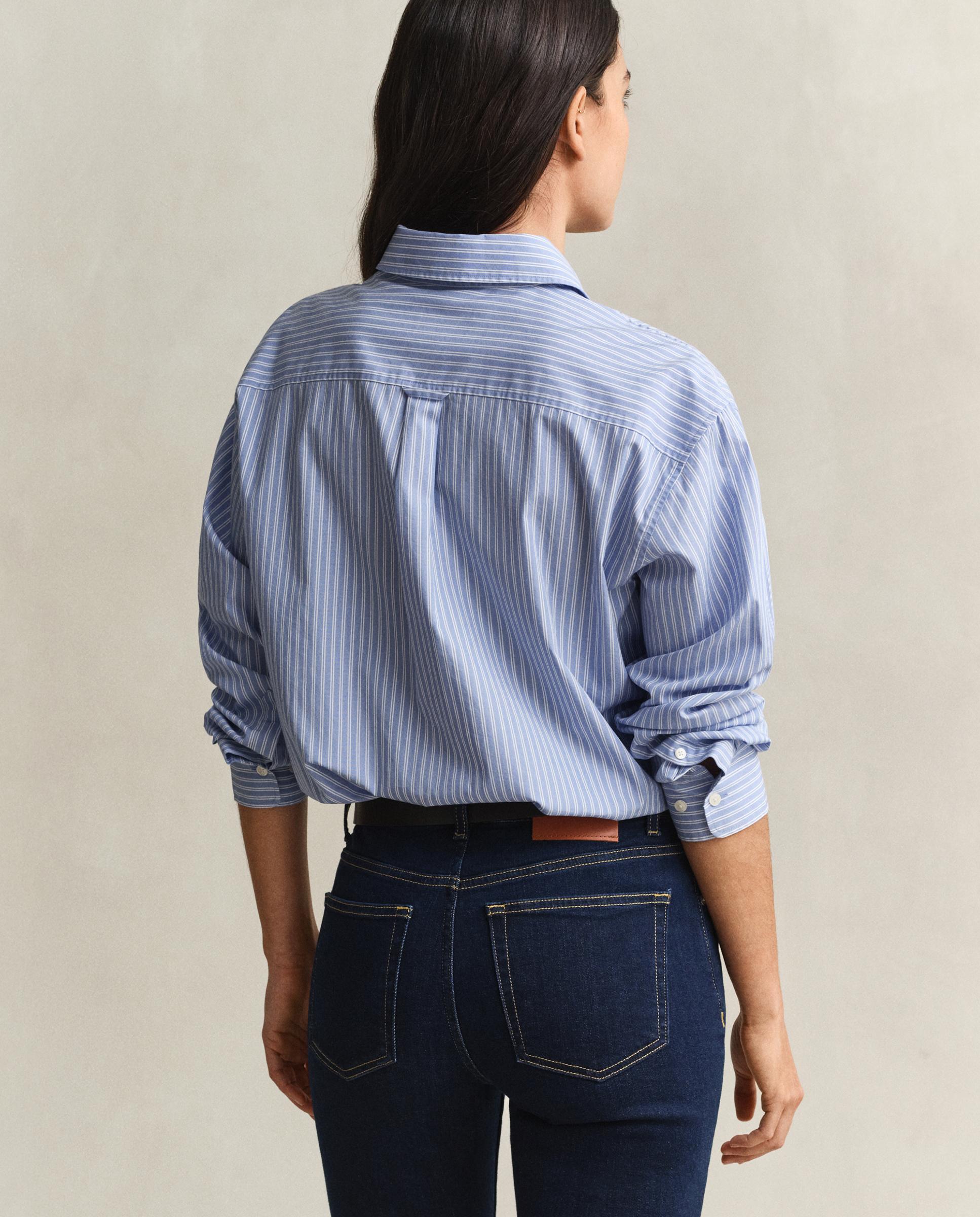 Camisa de Manga Comprida Às Riscas Azul-2