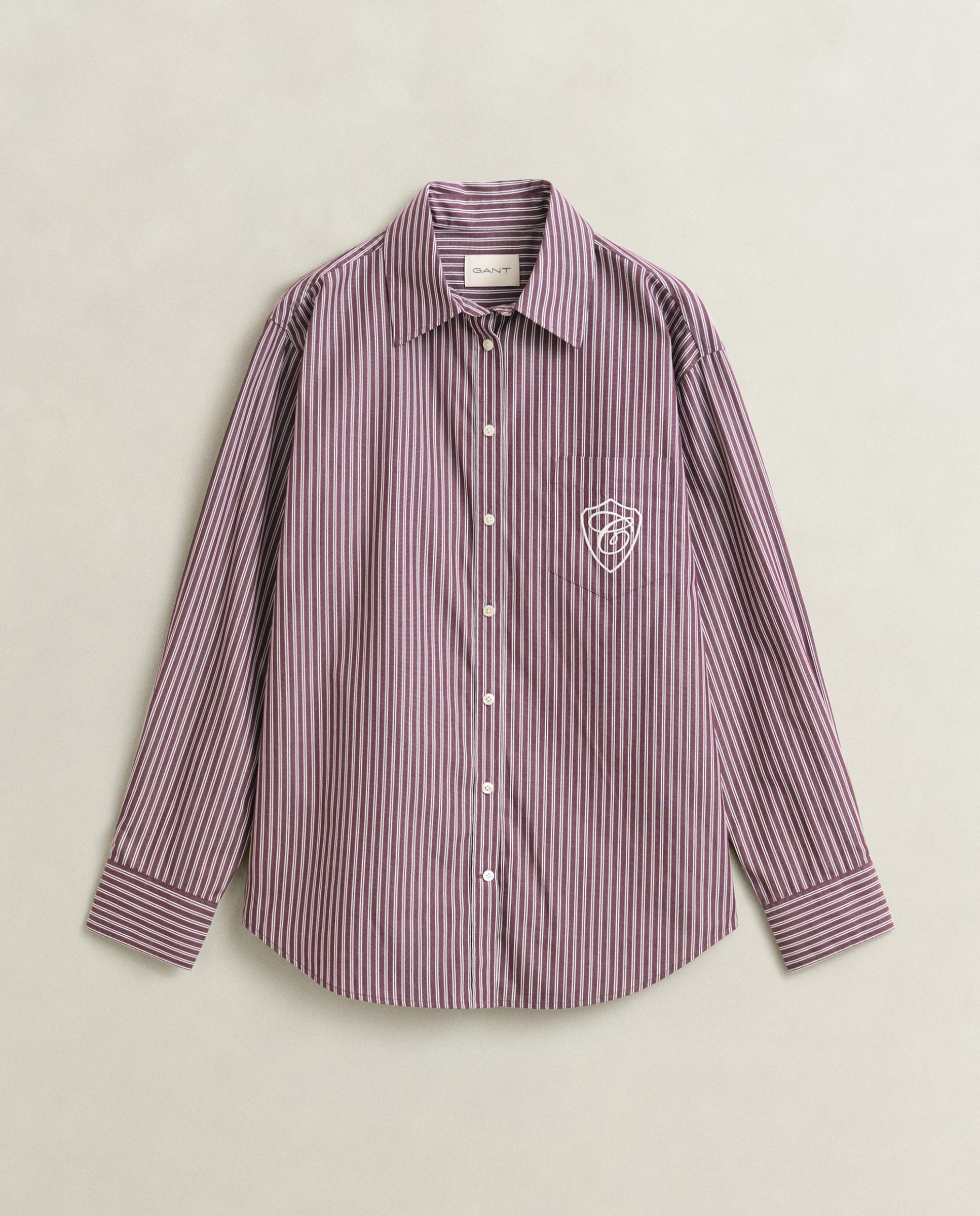 Camisa de Manga Comprida Às Riscas Bordeaux-4