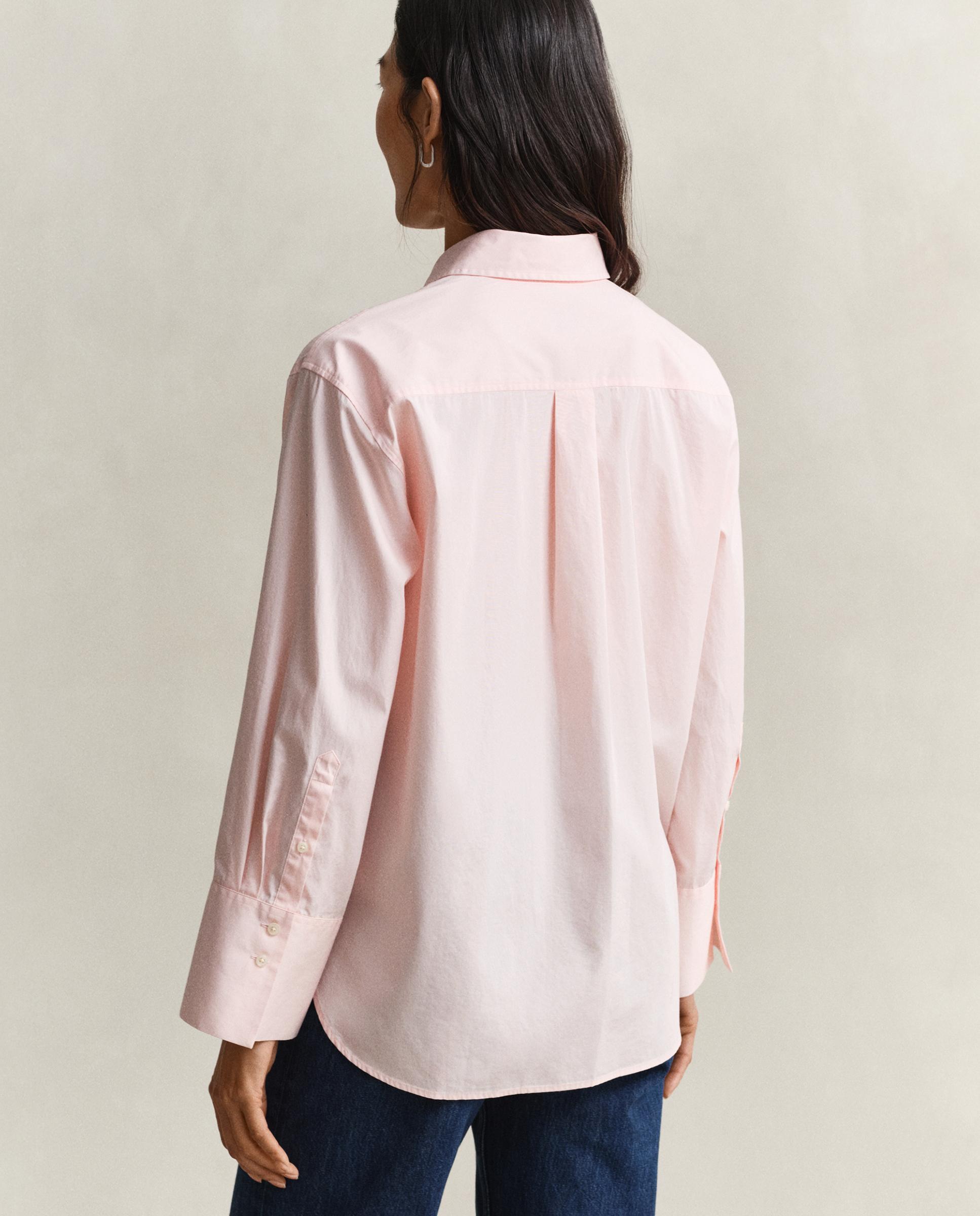 Camisa de Manga Comprida Lisa Rosa-2