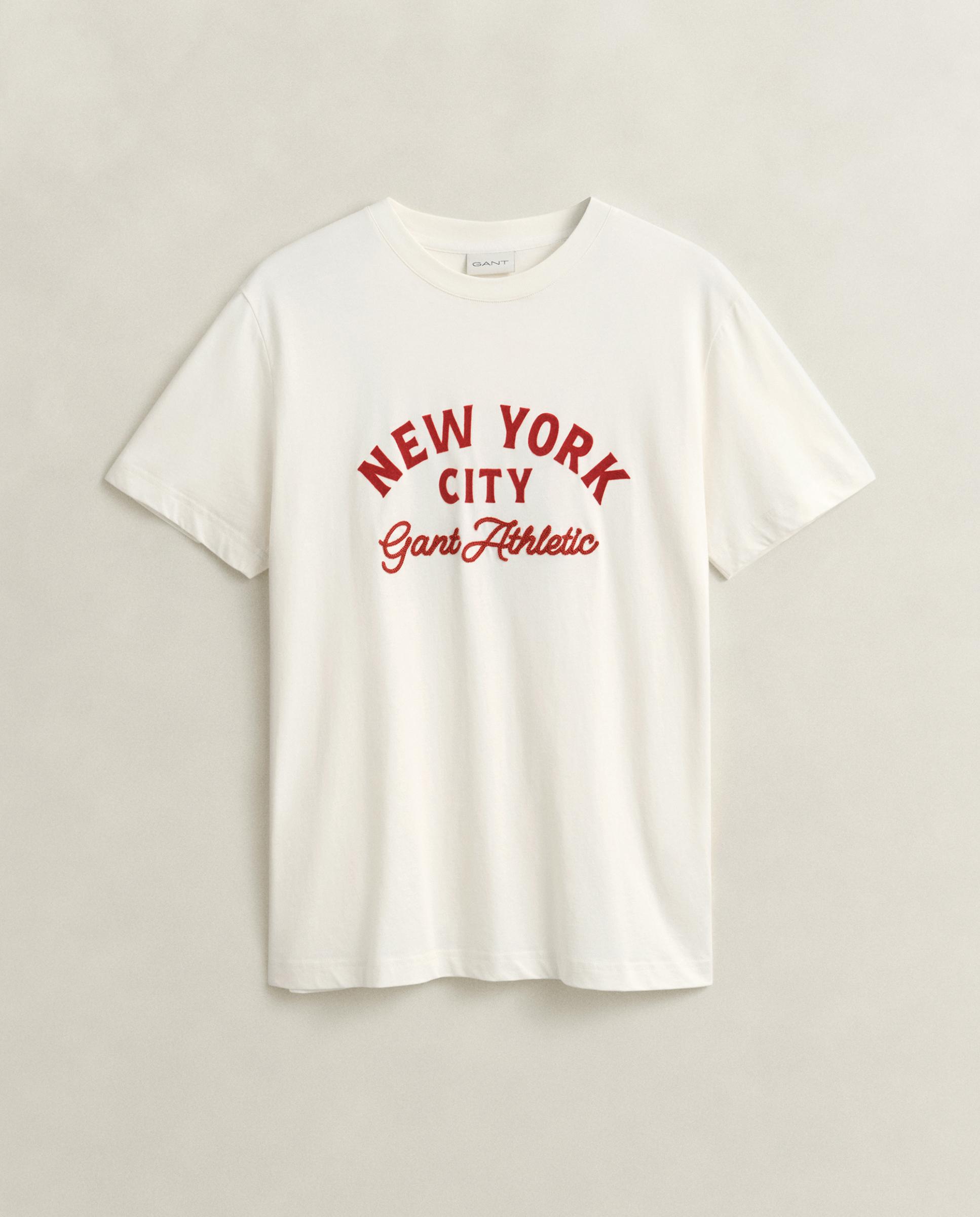T-shirt de Manga Curta com Estampado Branco-5