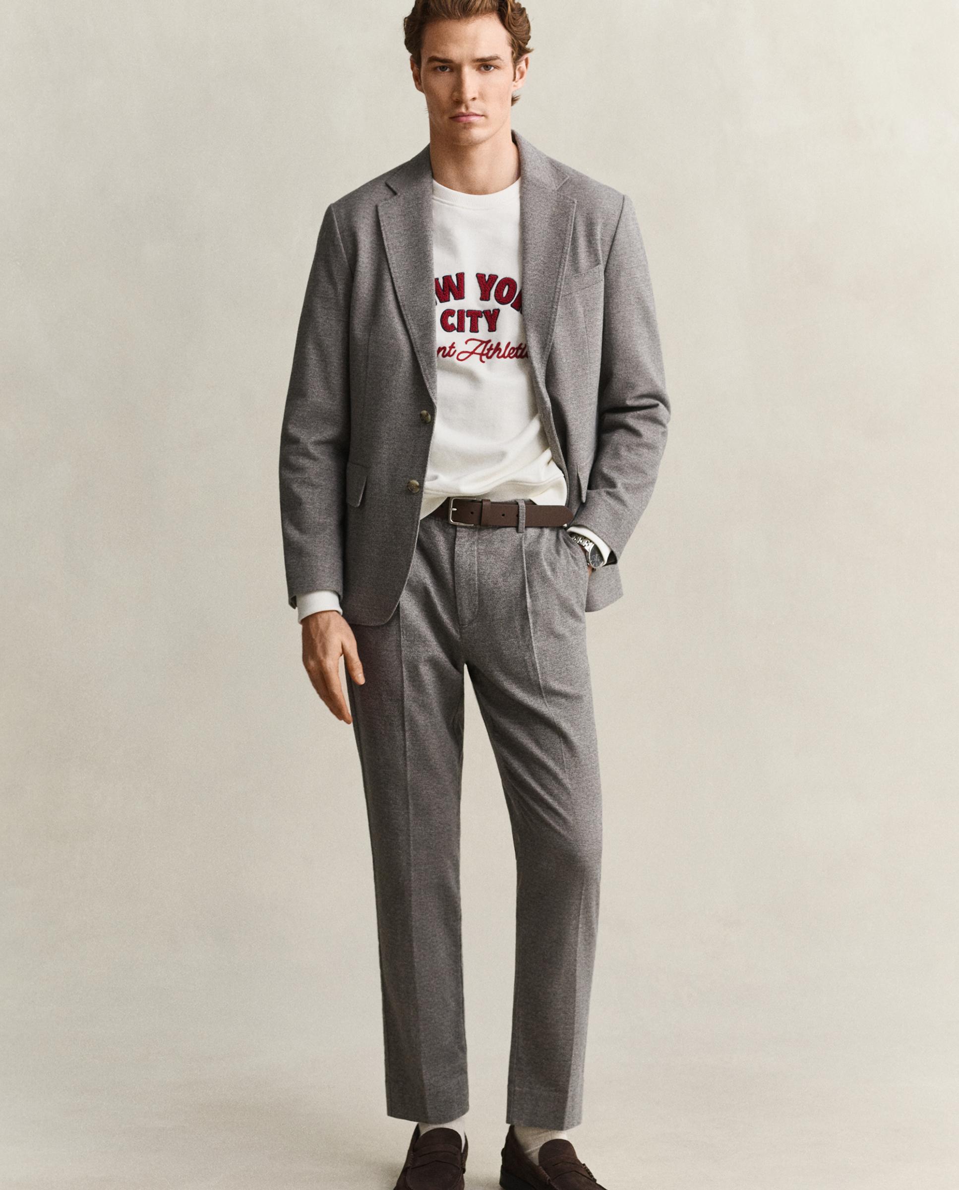 Blazer de Algodão com Botões Cinzento-3