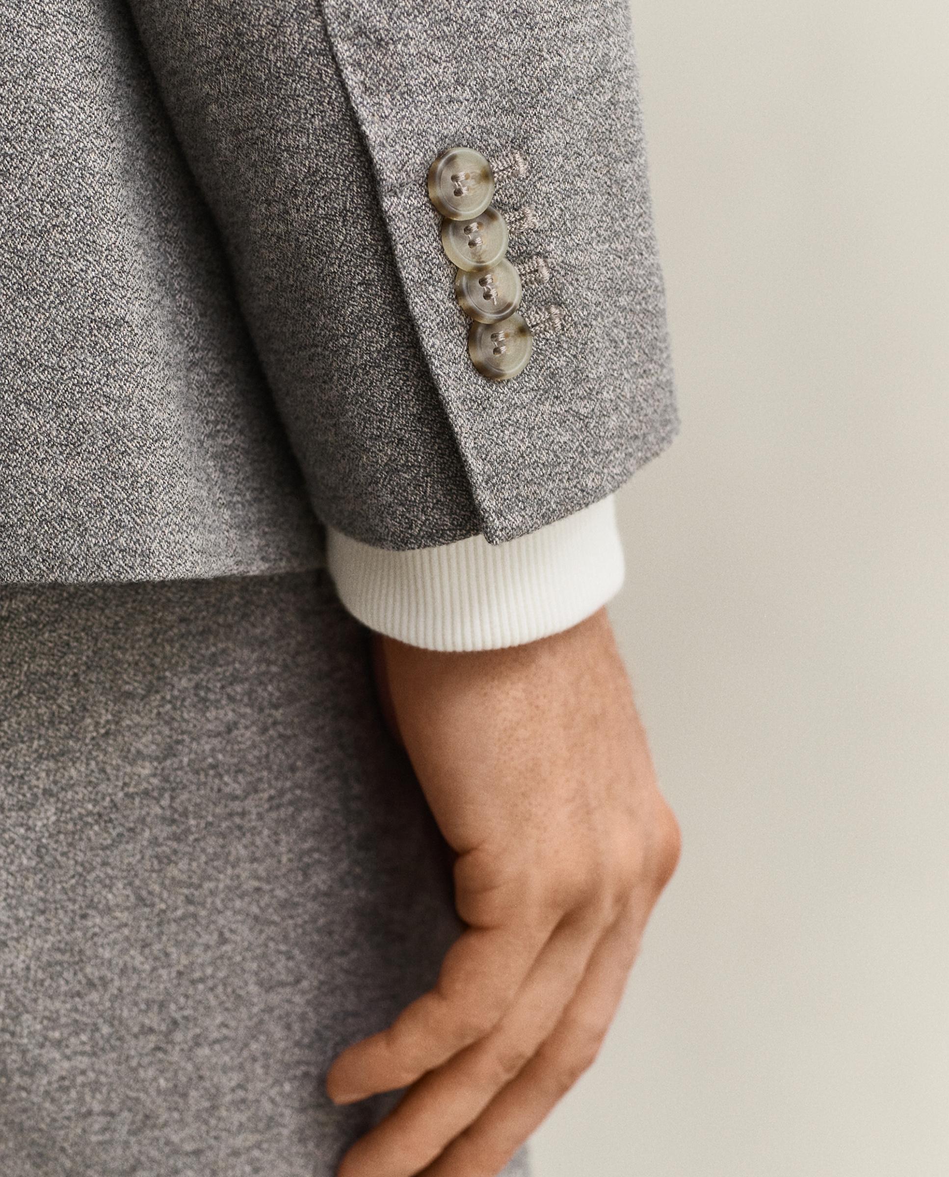 Blazer de Algodão com Botões Cinzento-5