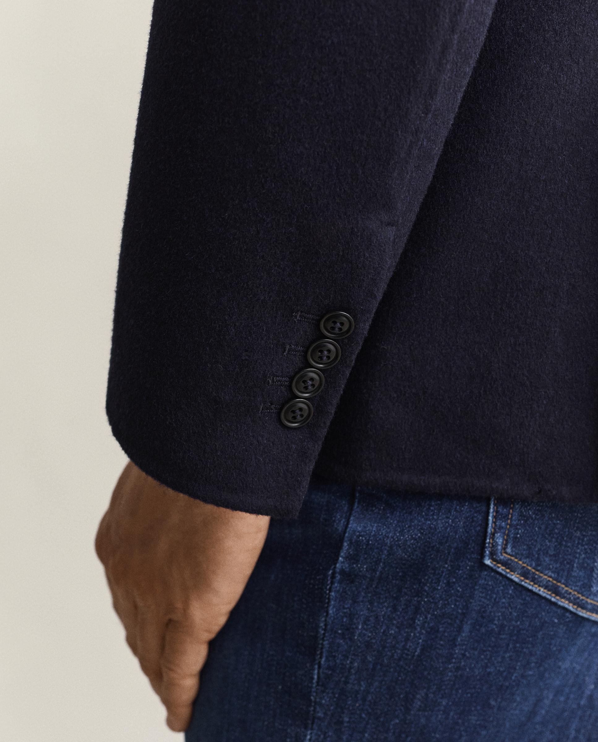 Blazer de Algodão com Botões Azul-5