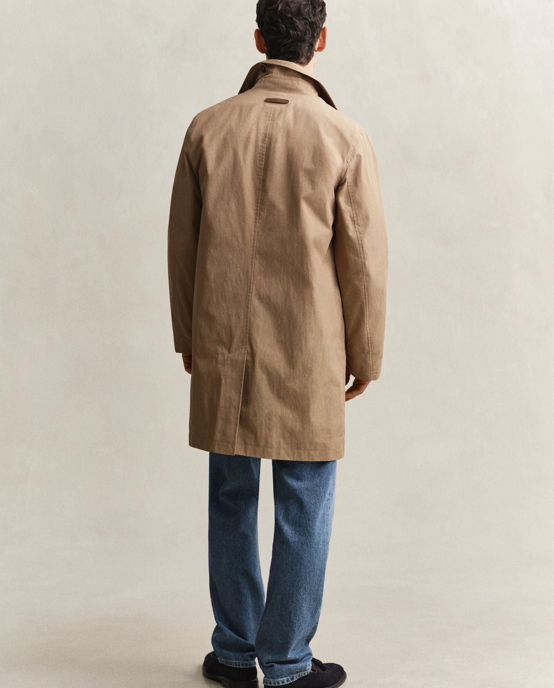 Gabardina Comprida com Bolsos Cinzento-2