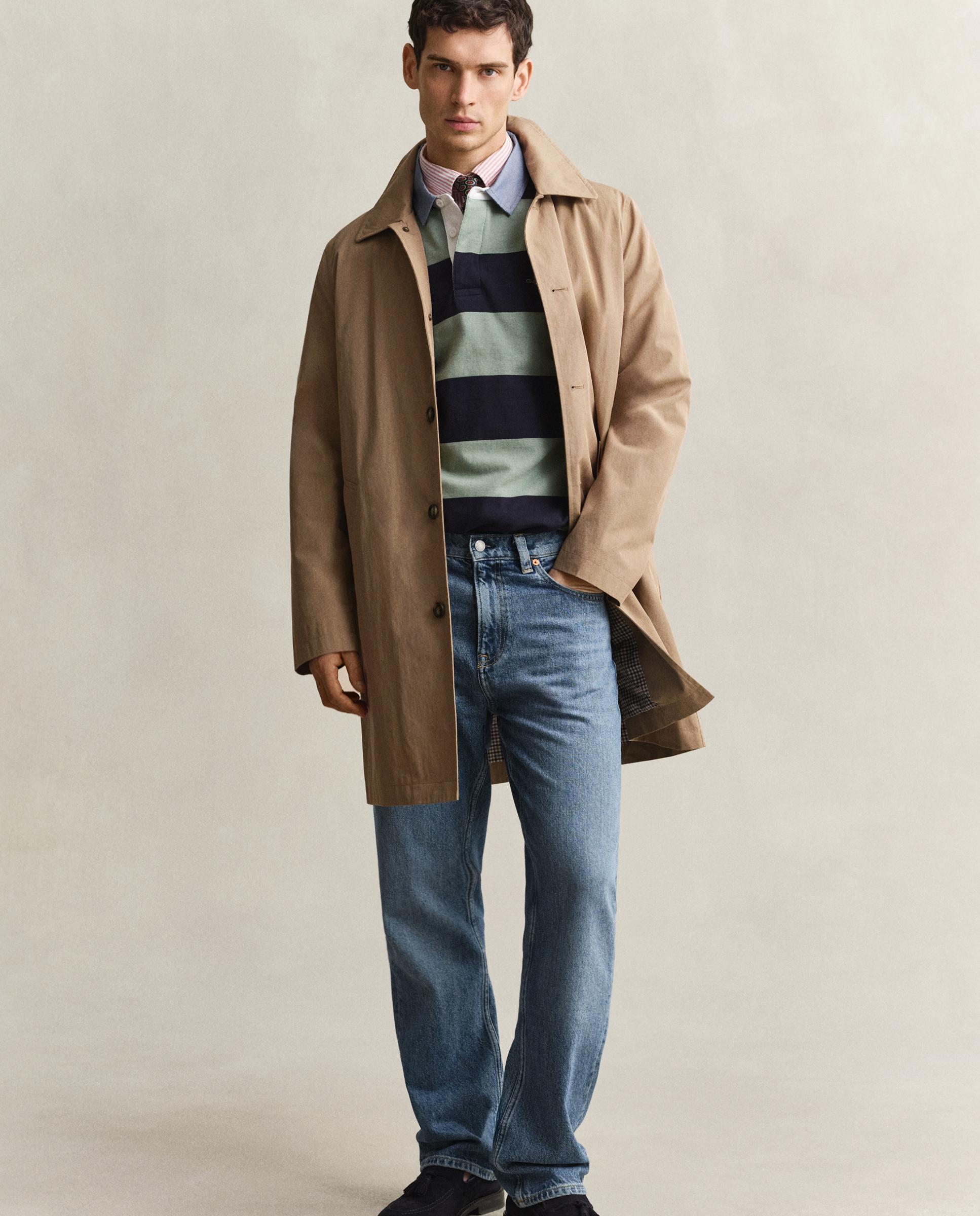 Gabardina Comprida com Bolsos Cinzento-3