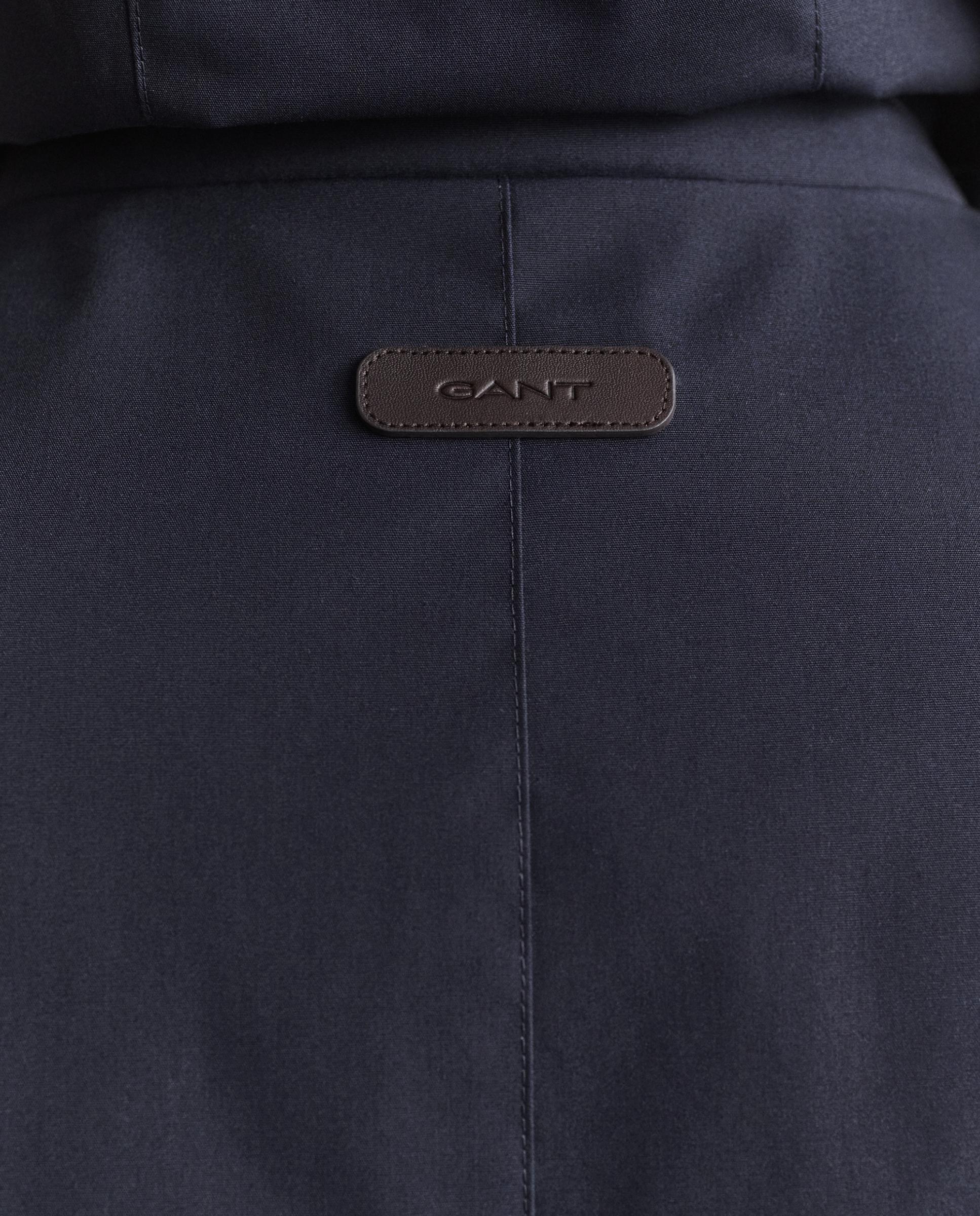 Parka com Capuz e Fecho Zip Azul-4