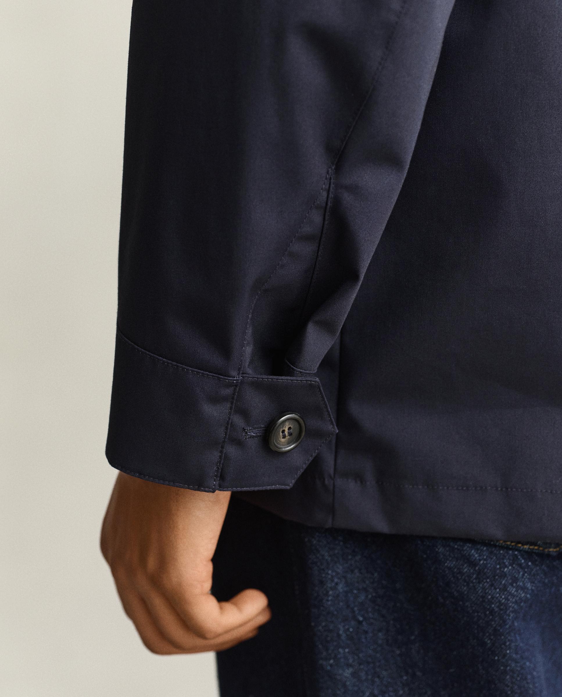 Parka com Capuz e Fecho Zip Azul-5