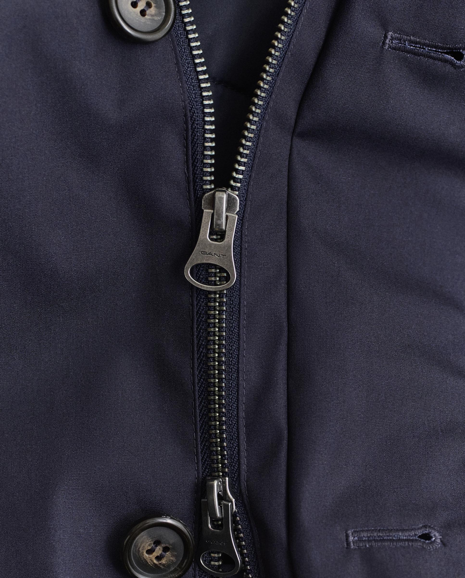 Parka com Capuz e Fecho Zip Azul-3