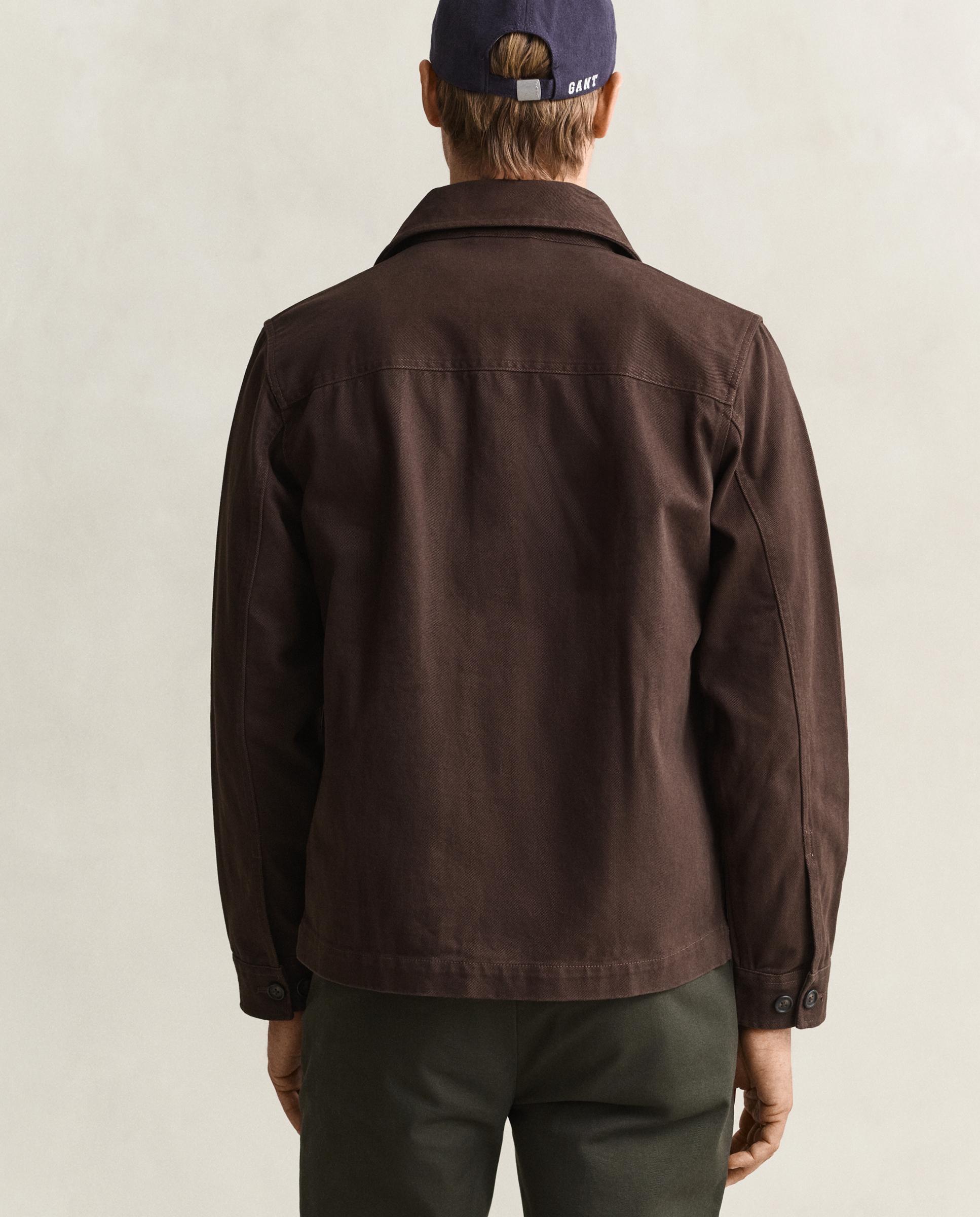 Sobrecamisa com Botões e Bolsos Castanho-2