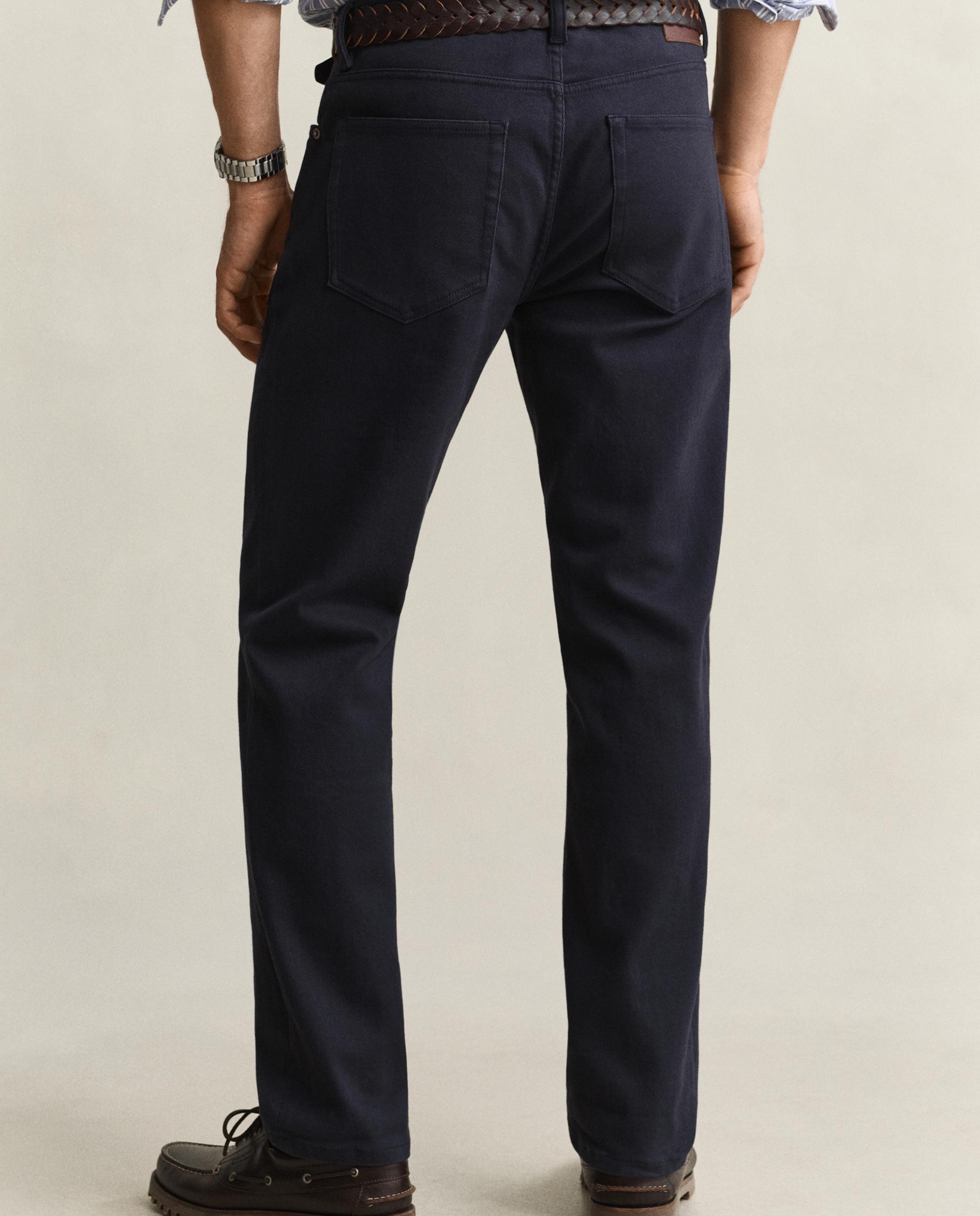 Jeans Regular com Bolsos e Presilhas Azul-3