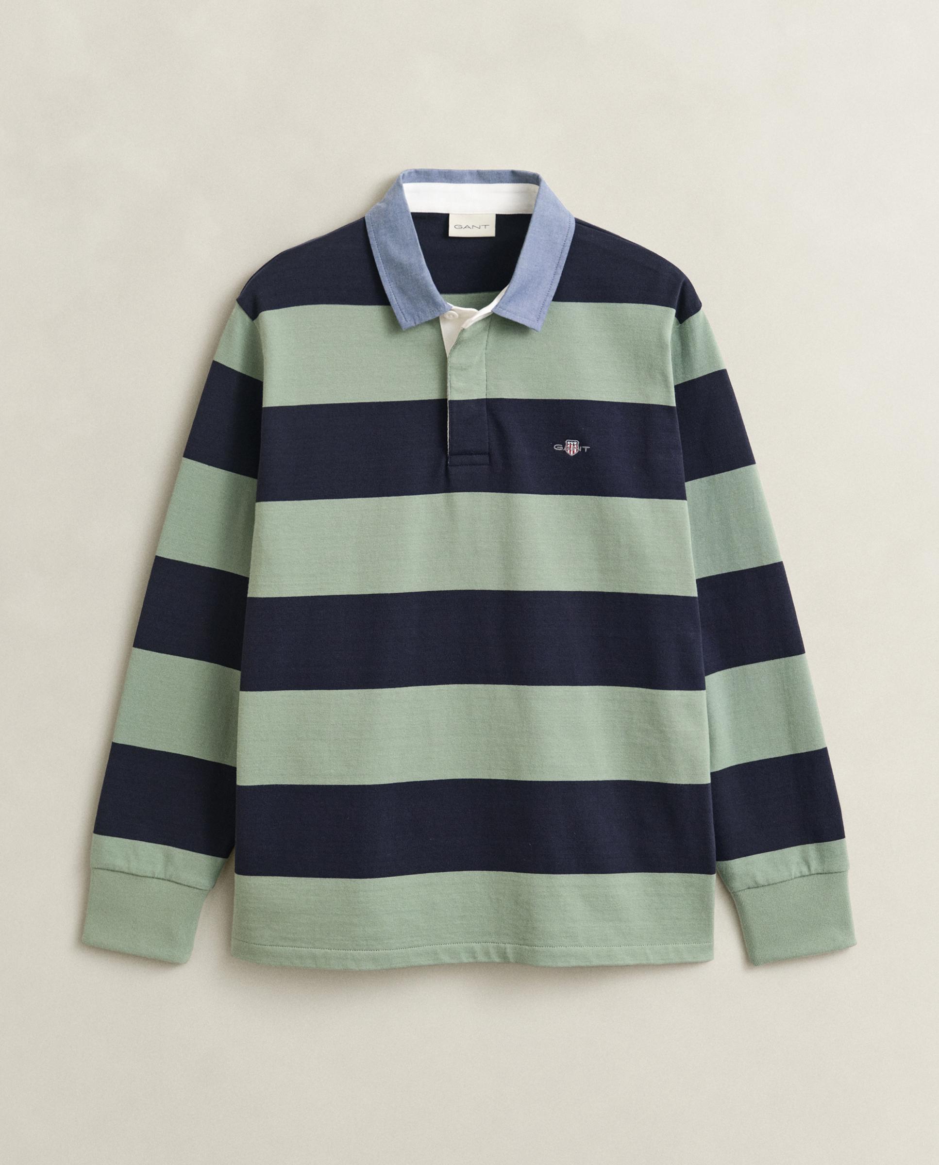 Polo de Manga Comprida Às Riscas Verde-5