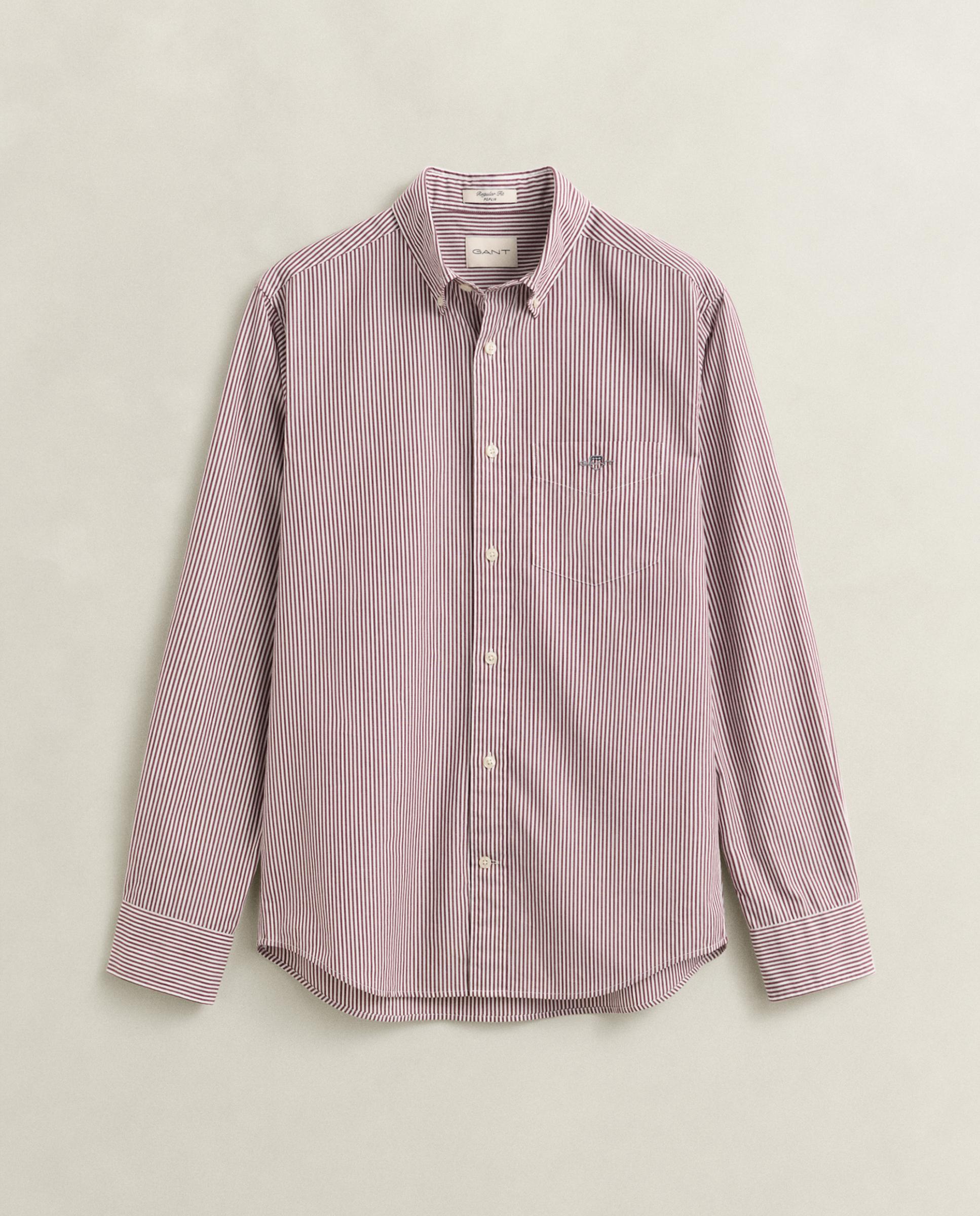 Camisa de Popelina Às Riscas Grená-5