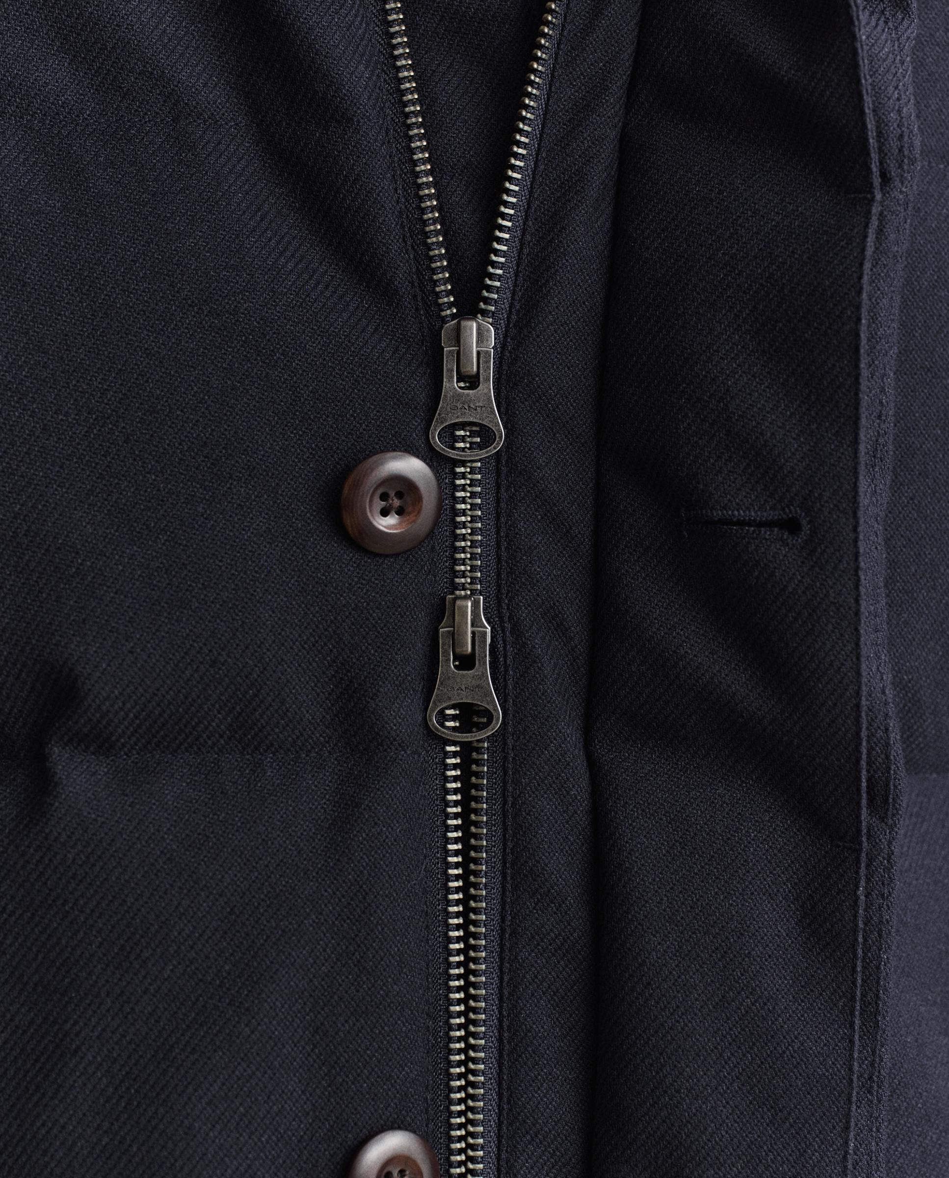 Casaco com Capuz e Fecho Zip Azul-escuro-2