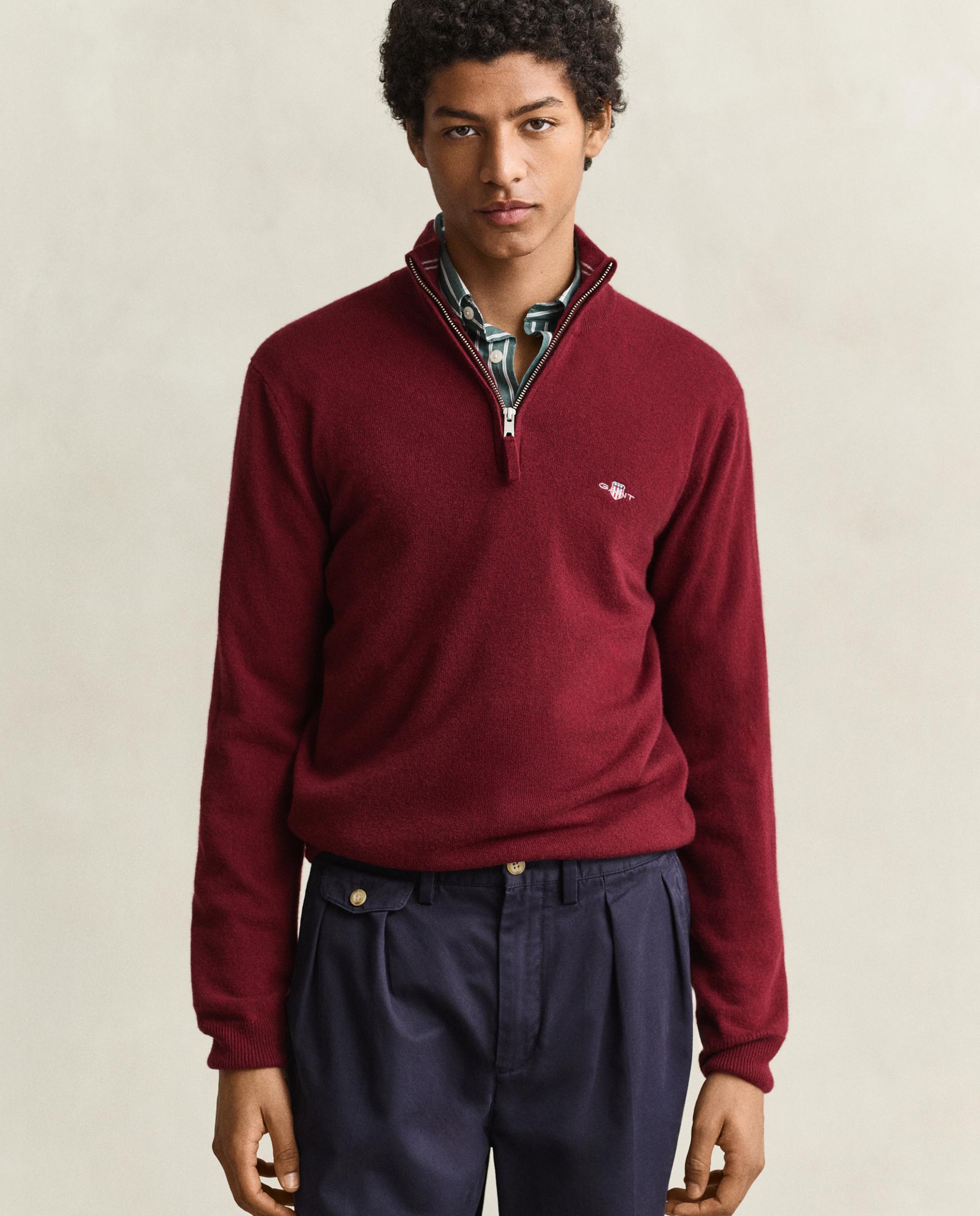 Imagem 0 de Camisola com Meia Fecho Zip de Lã de Ovelha