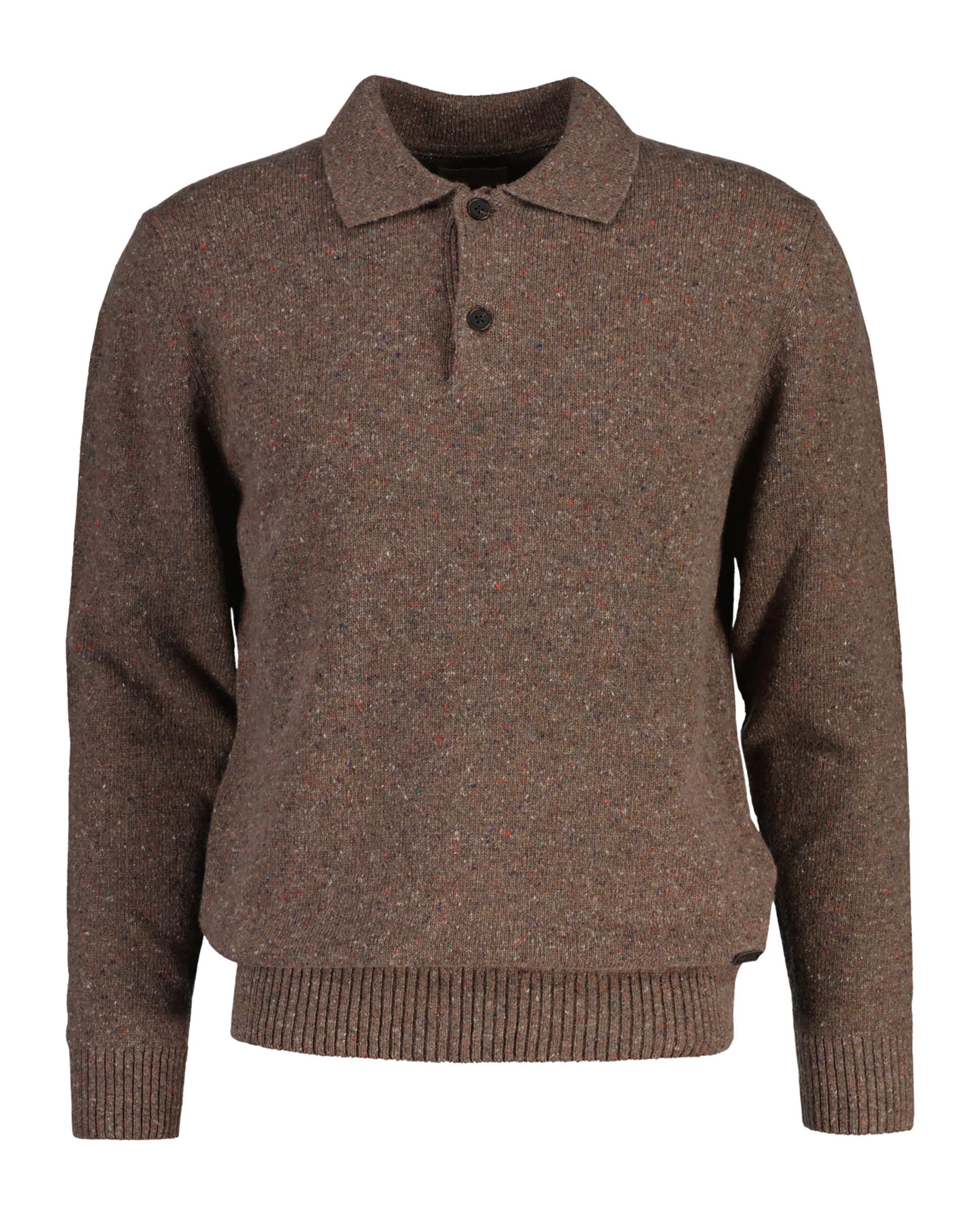Camisola com Fio Neps e Gola de Lapela Taupe-5