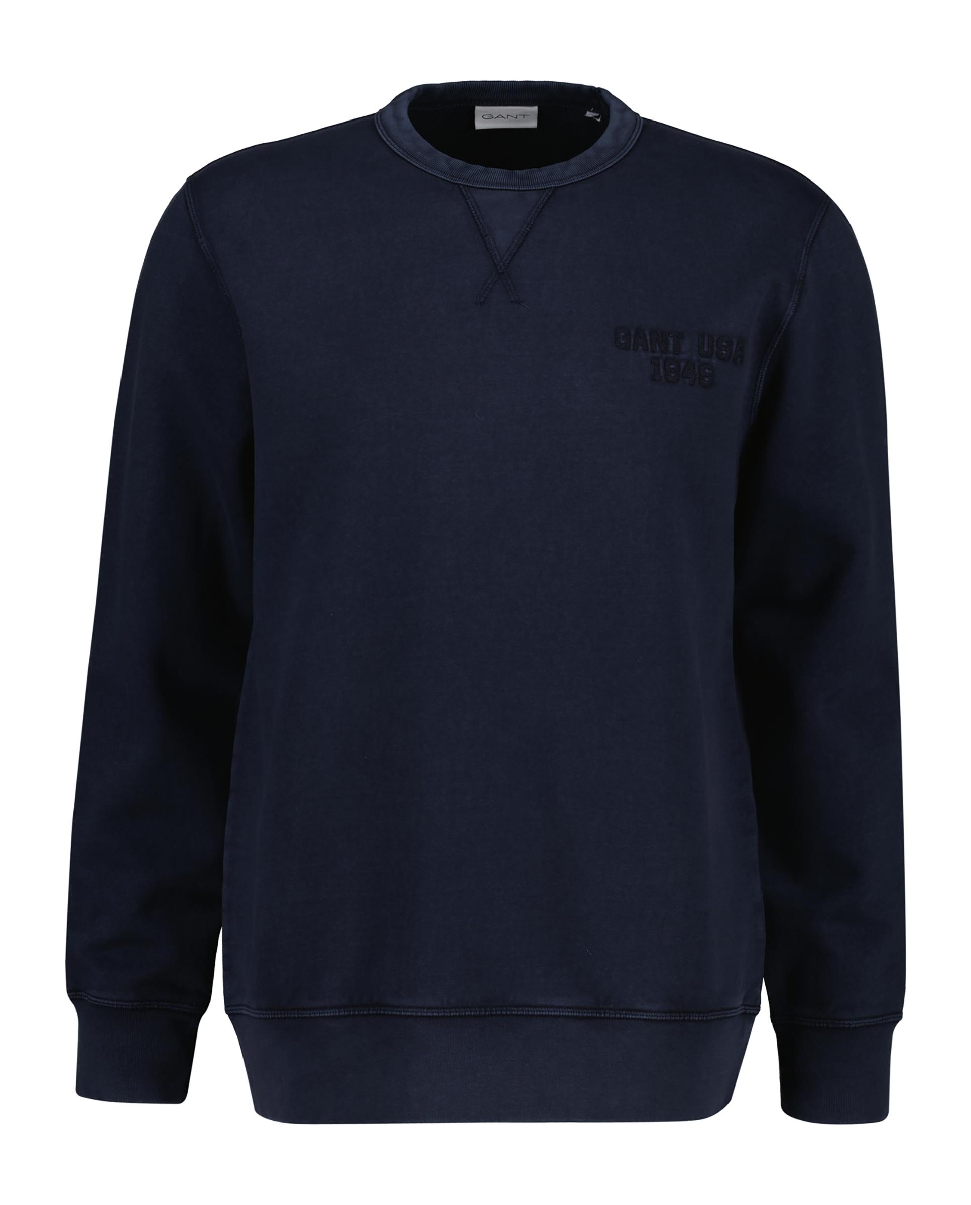 Sweatshirt de Gola Redonda com Efeito Lavado Azul-escuro-5
