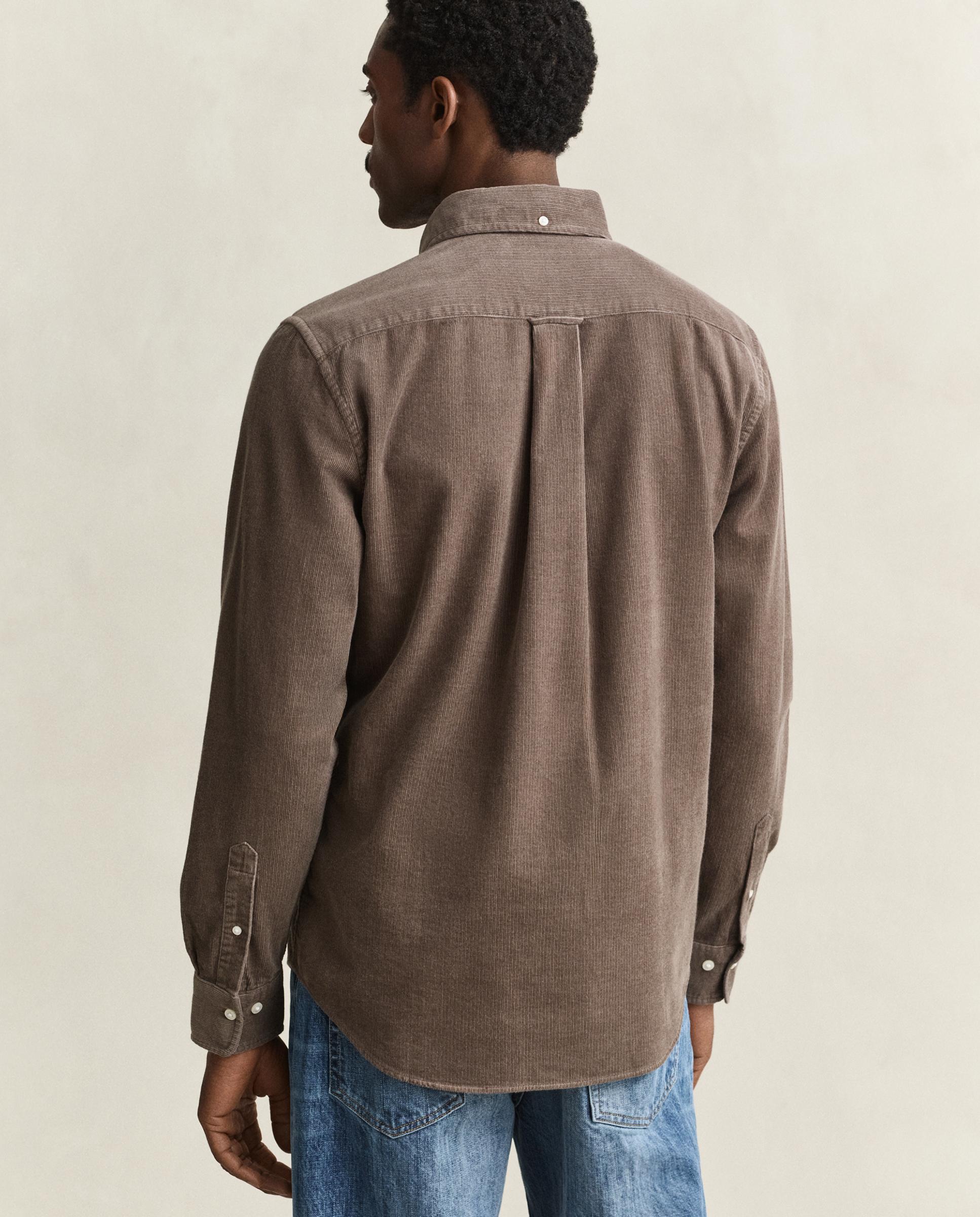 Camisa de Bombazina com Logo no Peito Taupe-3