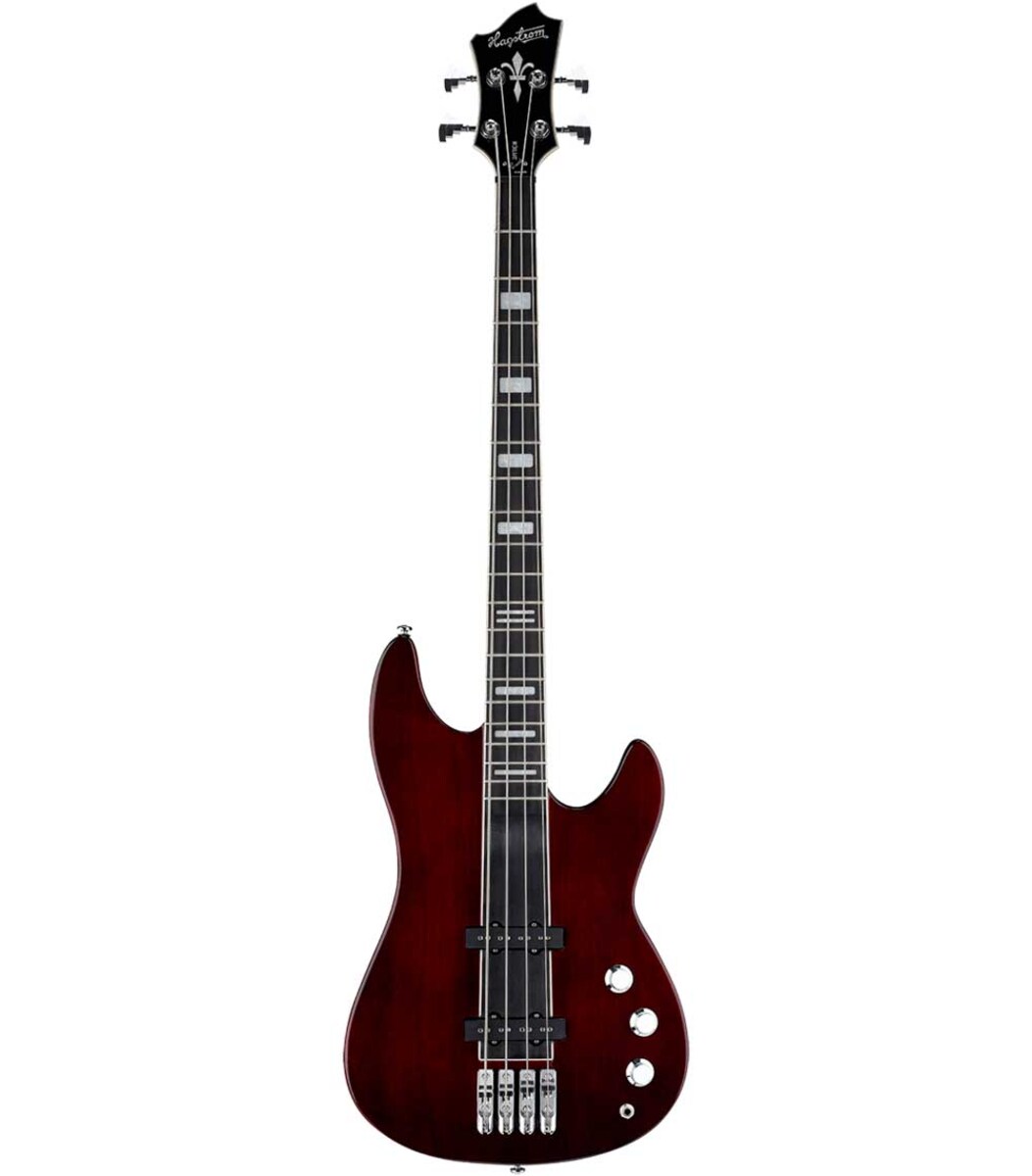 Baixo elétrico de 4 cordas Hagstrom Super Swede Bass NMG Vermelho-1