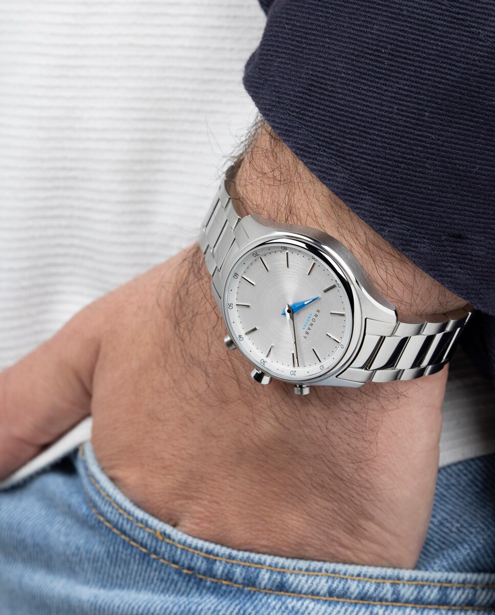 Relógio Smartwatch S0556 1 Sekel de Aço Prateado Prata-3