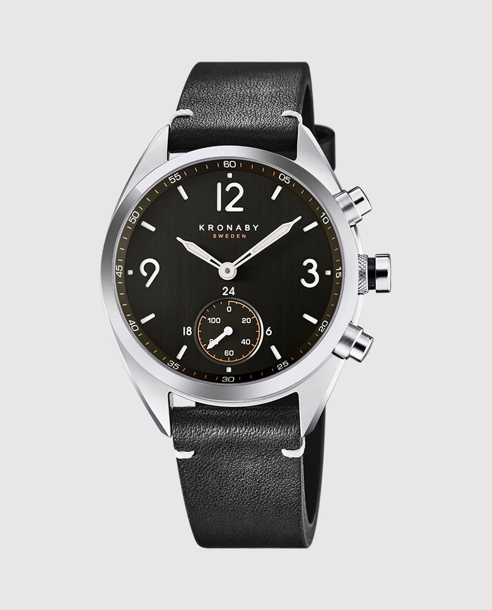 Smartwatch S3114 1 Apex de Pele em Preto Preto-1