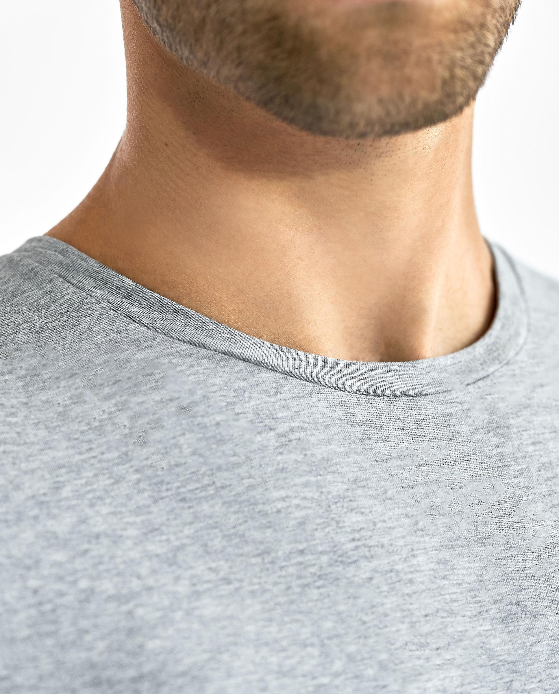 Camisola interior branca de homem com manga comprida Cinzento-4