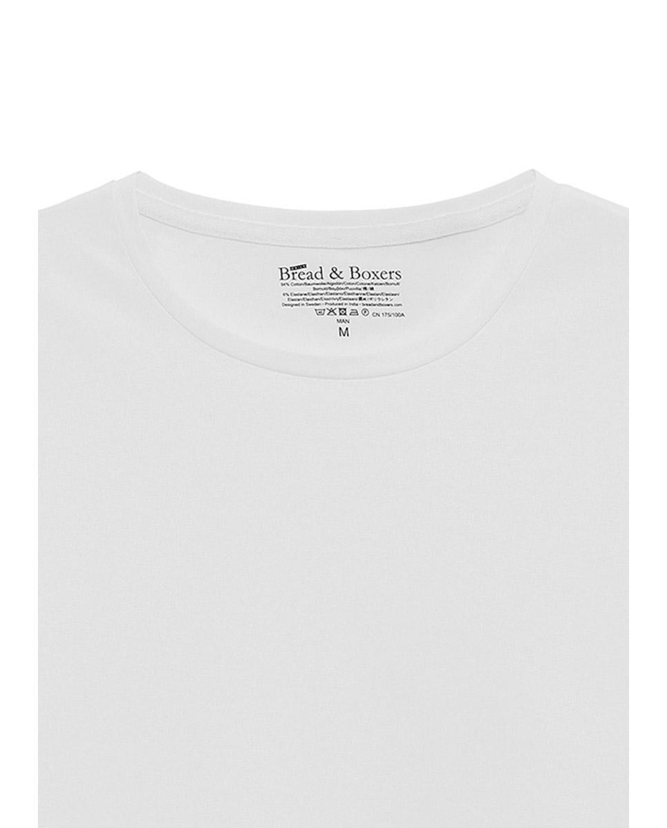 T-shirt com Gola Redonda de Manga Comprida em Algodão Orgânico Preto-4