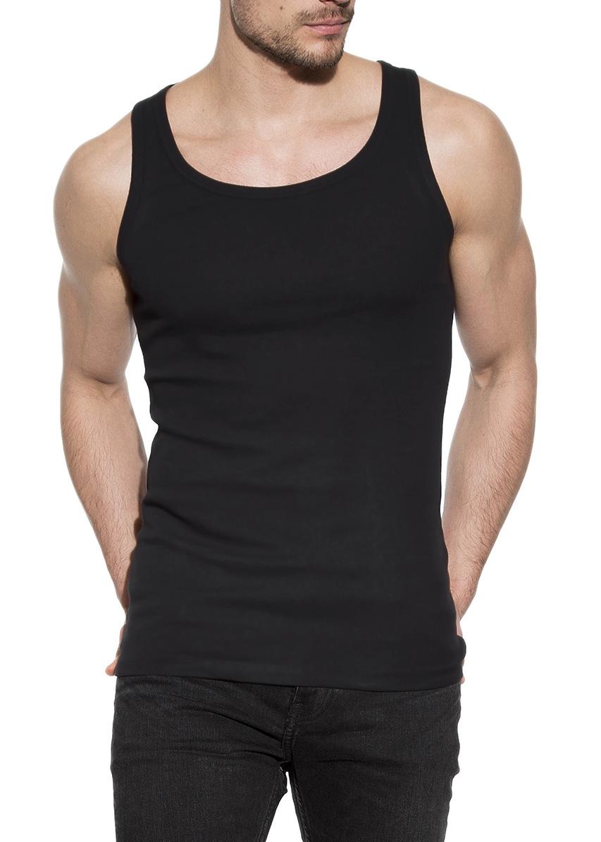 Pack de duas camisolas interiores de algodão orgânico brancas de homem Preto-4