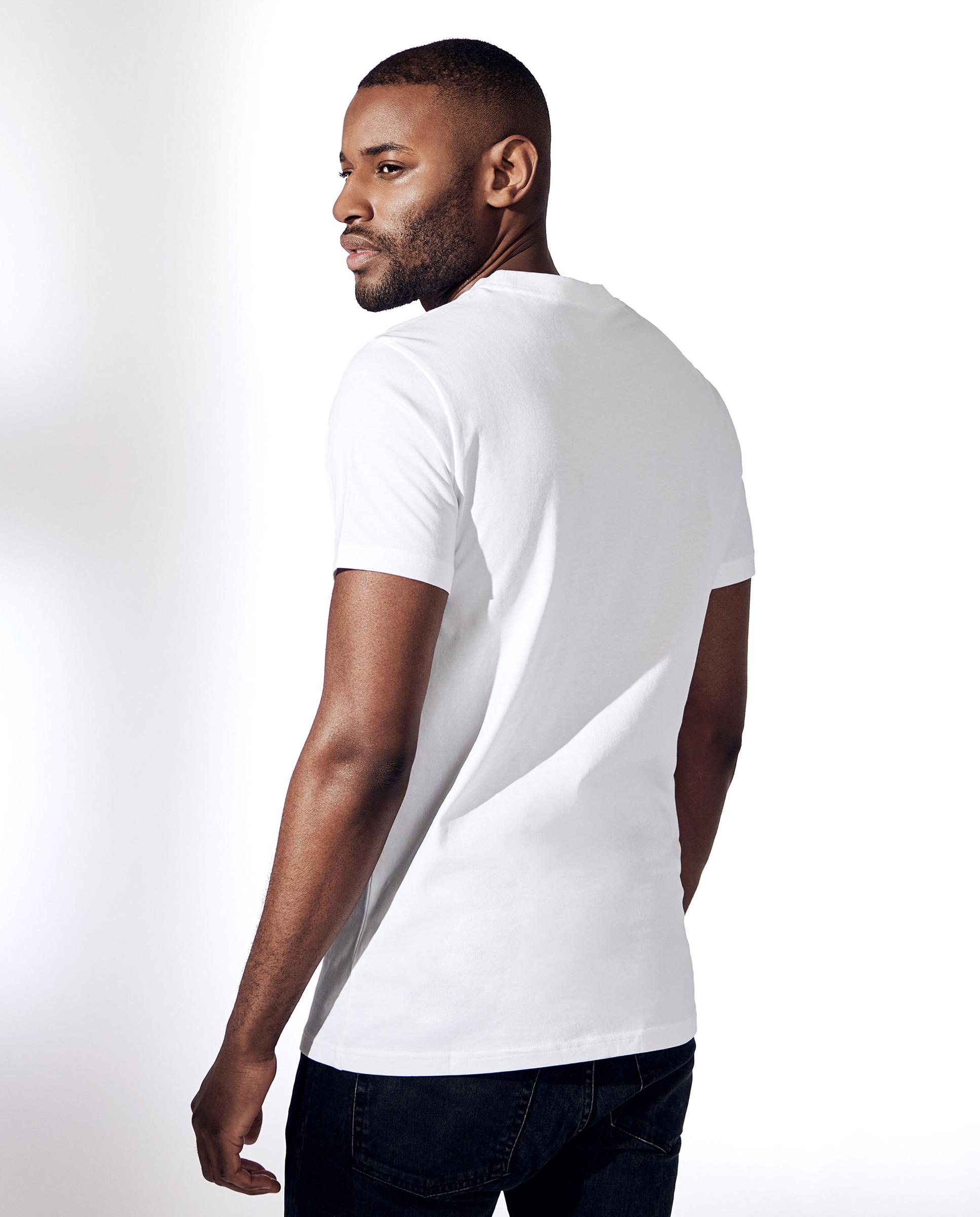 T-shirt com Gola Redonda de Algodão Orgânico Branco-2