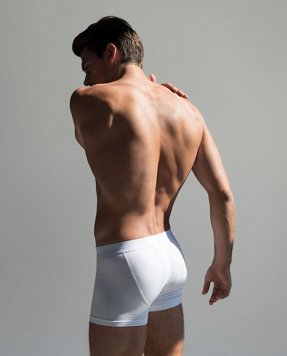 Pack de dois boxers de modal elástico eco pretos Branco-2