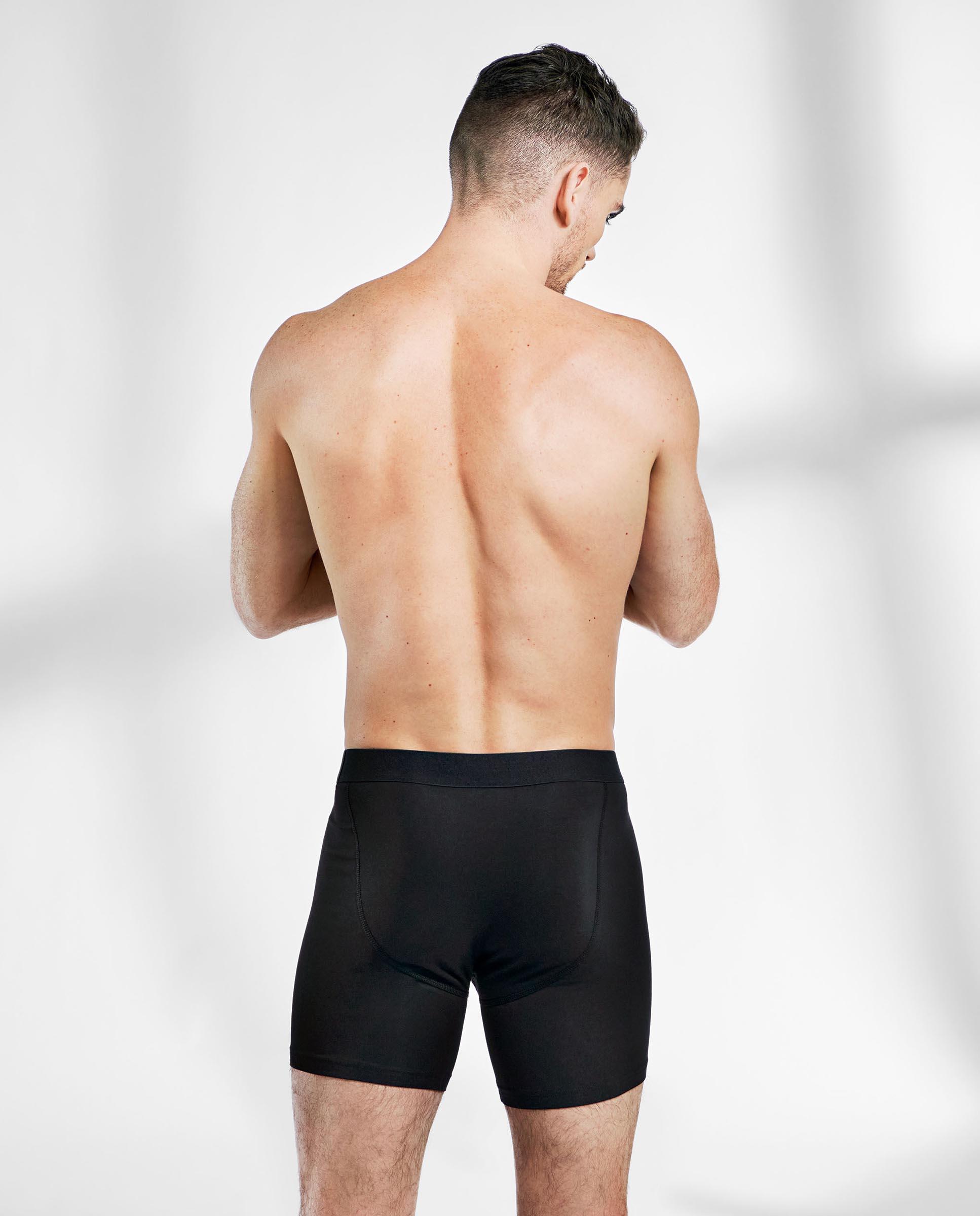 Pack de Boxers de Algodão Orgânico Extralongos Preto-3