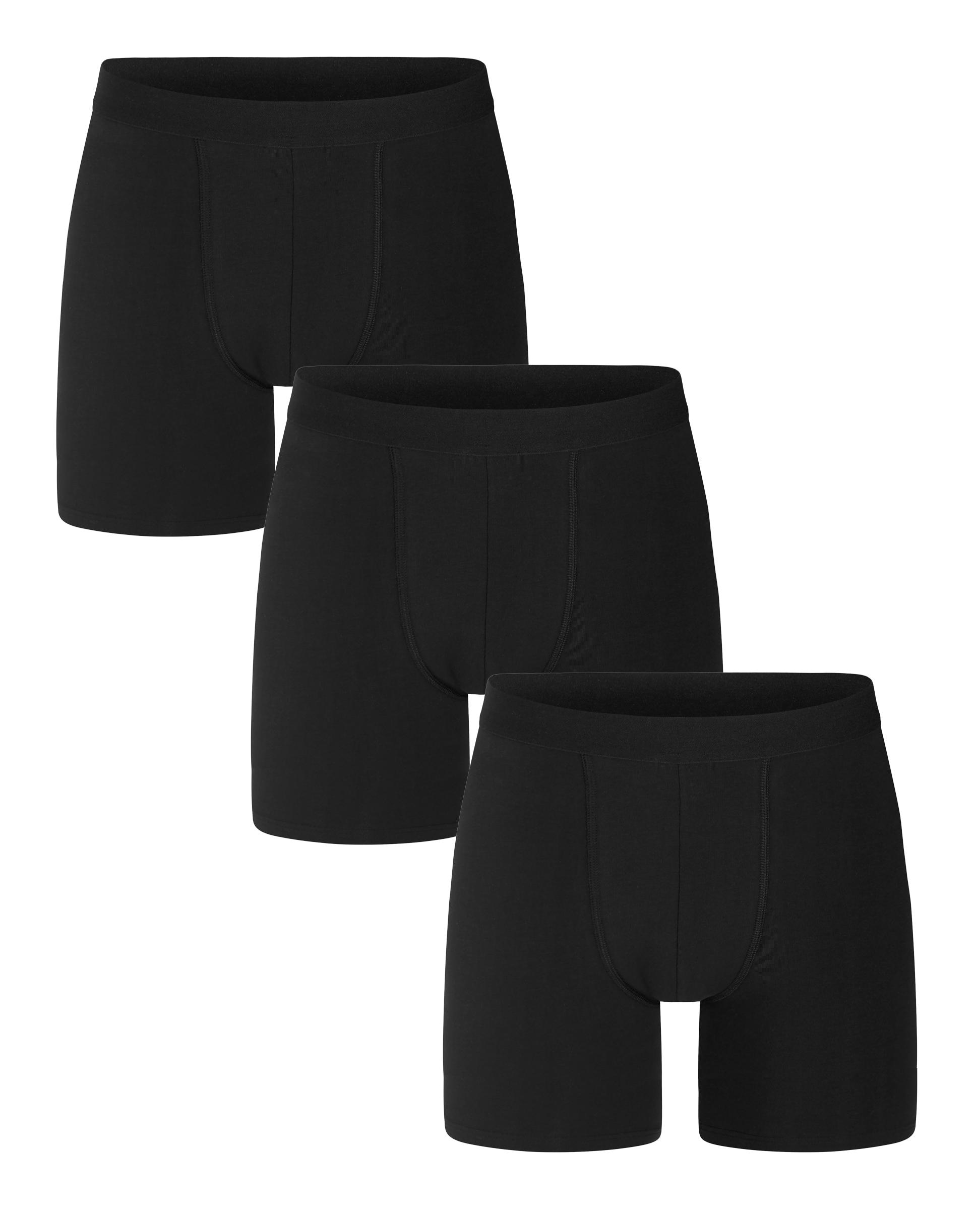 Pack de Boxers de Algodão Orgânico Extralongos Preto-4