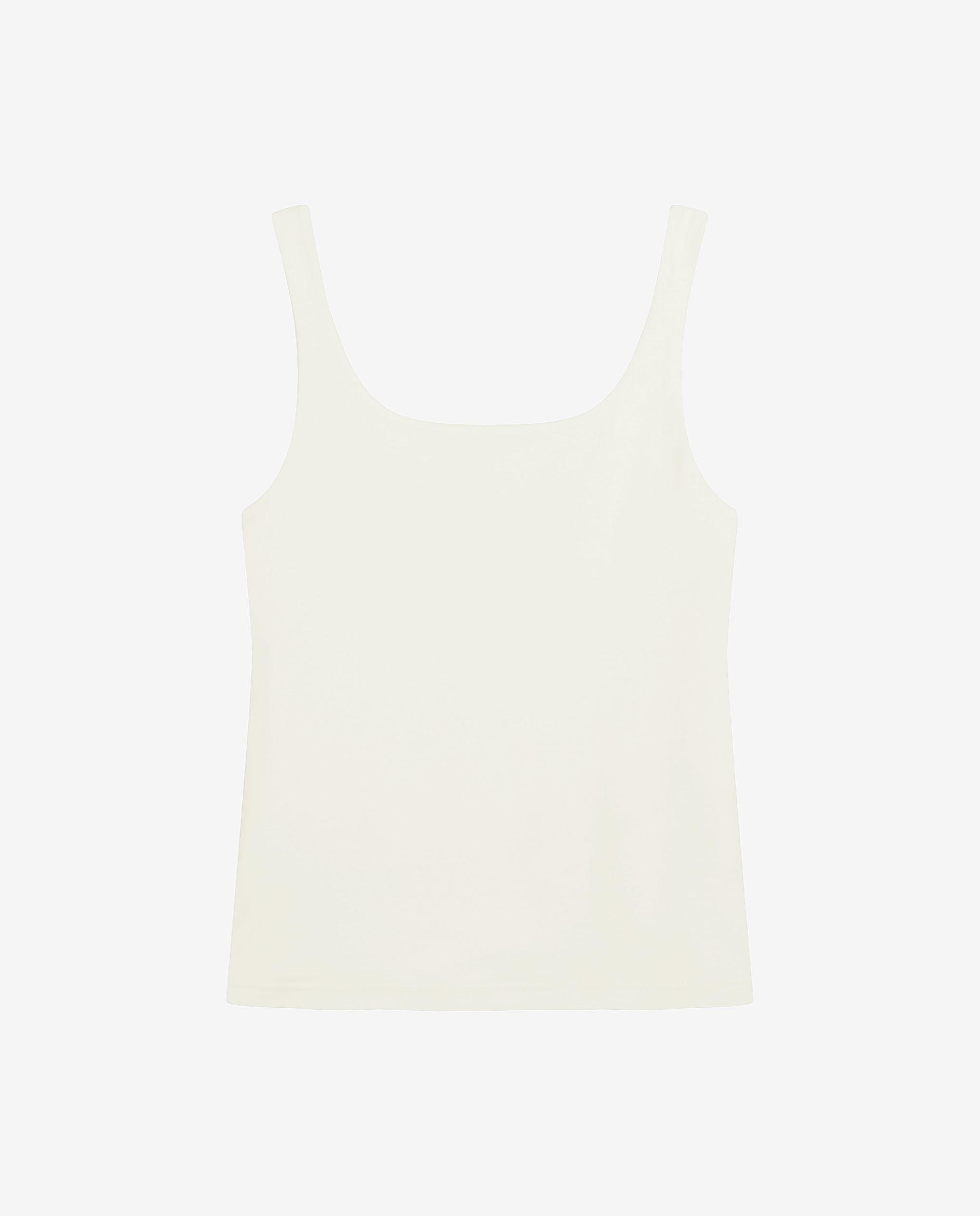 T-shirt Interior Básica de Alças em Algodão Orgânico Branco-4