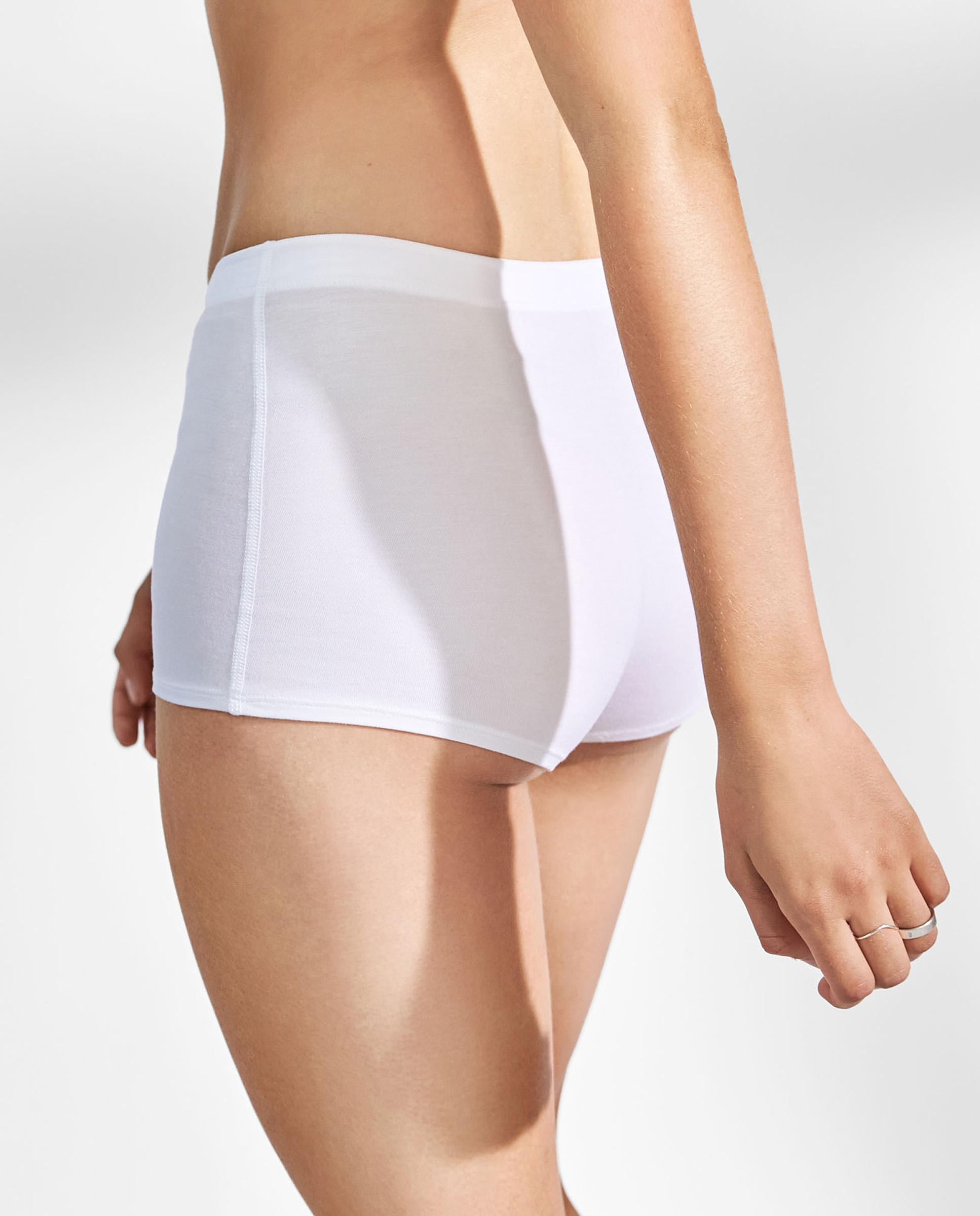 Cueca Culotte de Modal Isa com Cintura Alta e Larga Branco-2