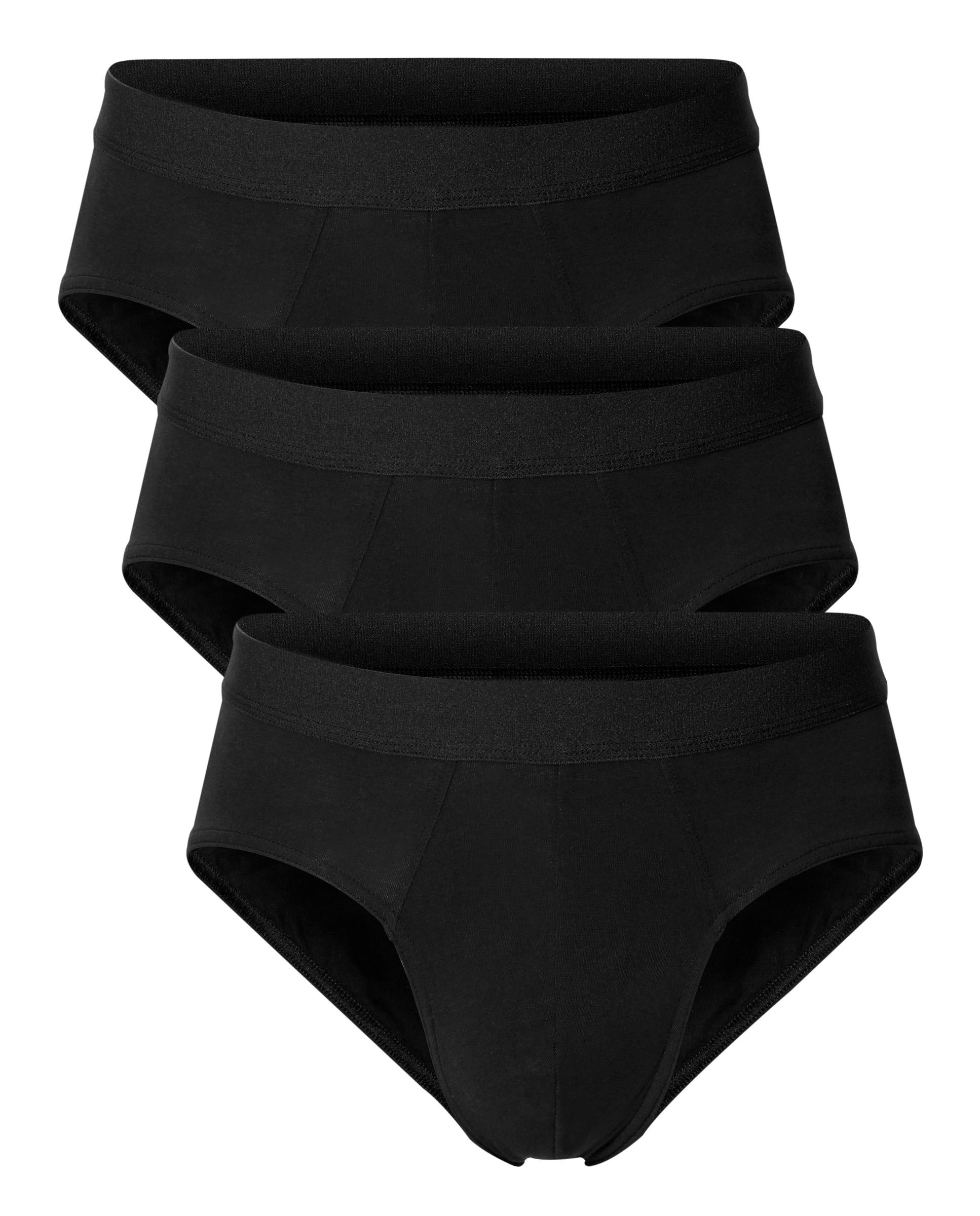 Pack de 3 Slips em Algodão Orgânico Liso Preto-4