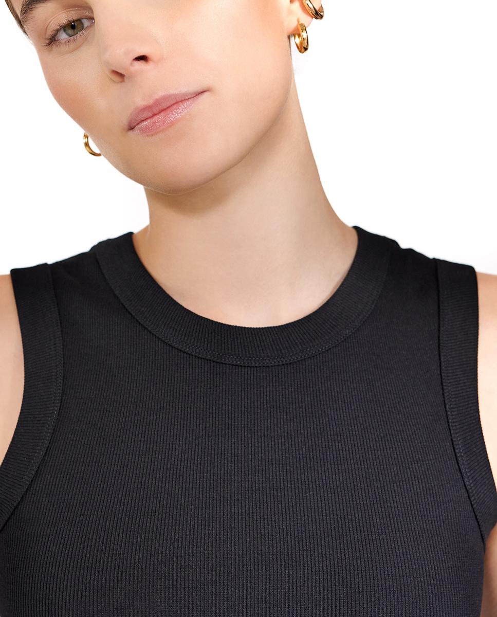 T-shirt de Alças em Algodão Orgânico Preto-4