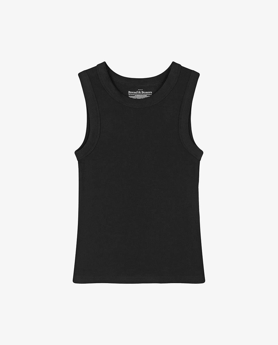 T-shirt de Alças em Algodão Orgânico Preto-5