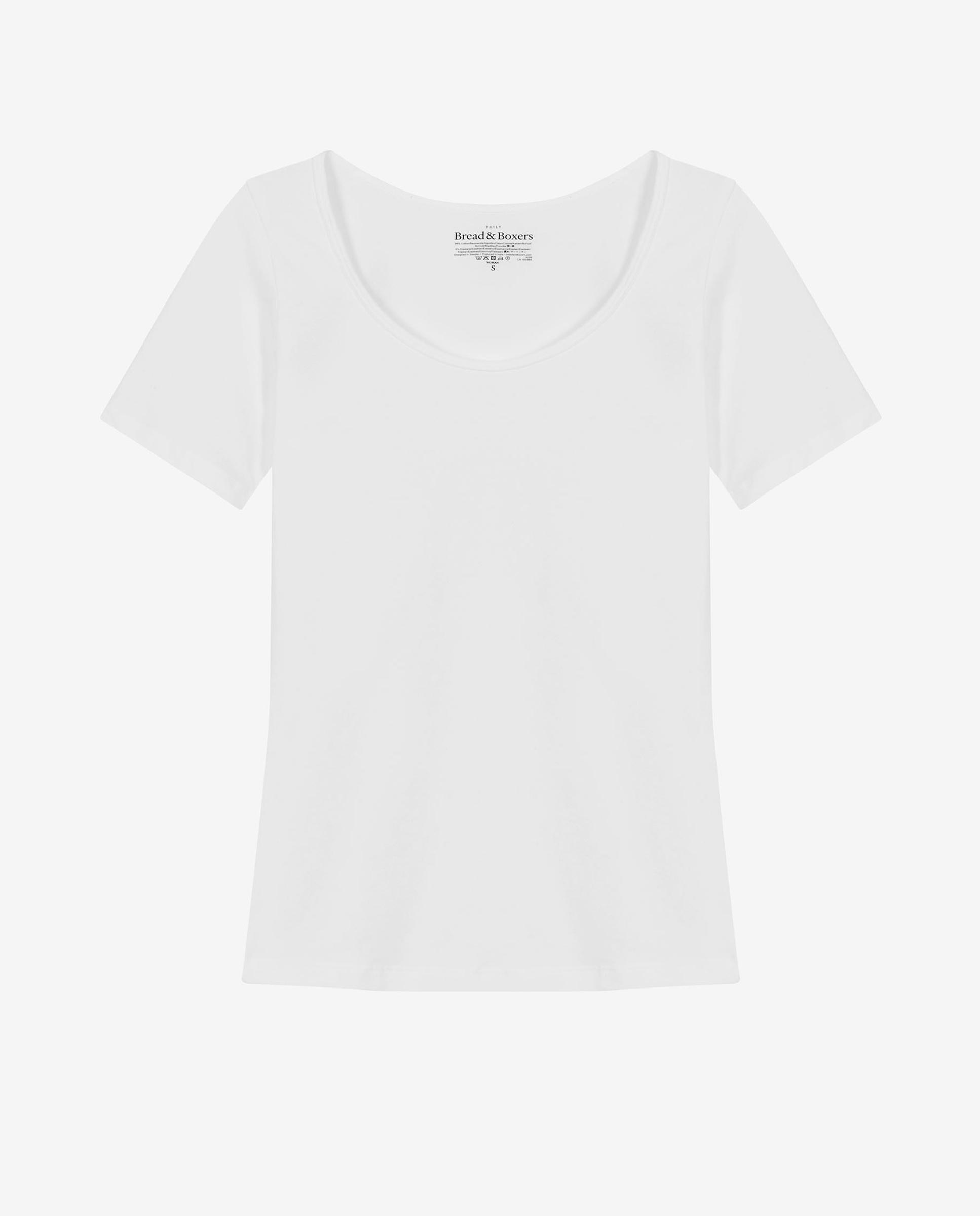 T-shirt Ajustada de Algodão Orgânico Branco-4