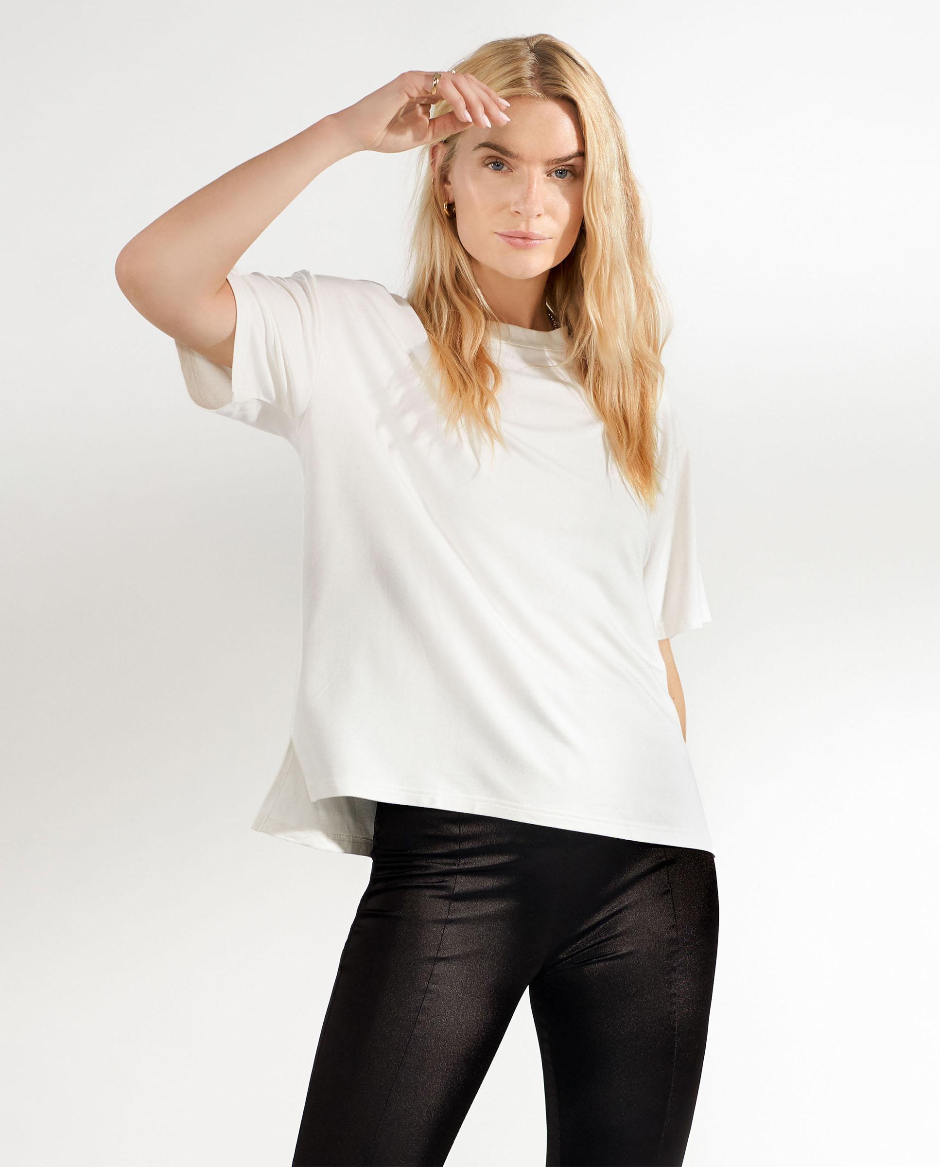 T-shirt Interior Básica de Manga Curta Soft Fiber Branco-1