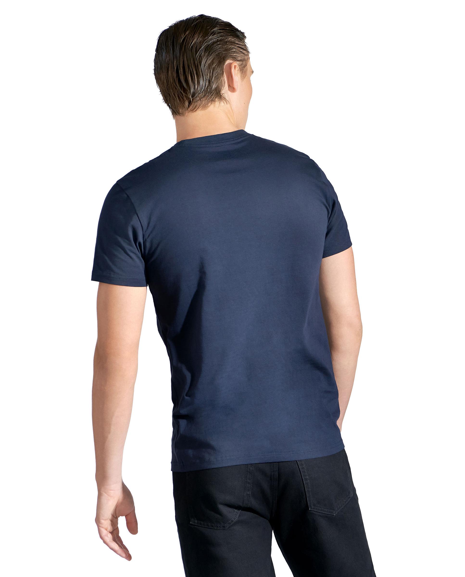 T-shirt com Gola Redonda de Algodão Orgânico Azul-marinho-2