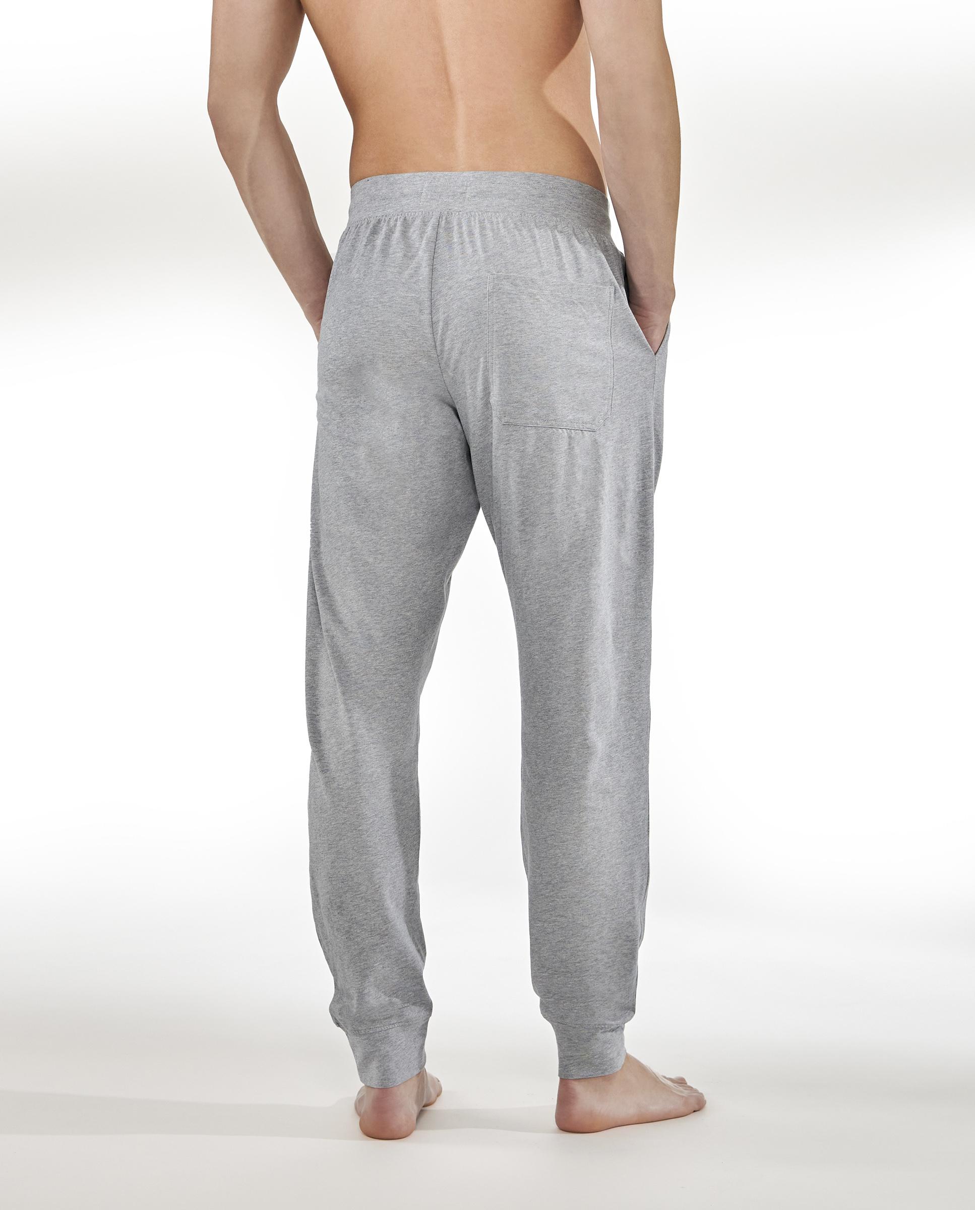 Calças de Pijama Compridas Extrasuave em Algodão Orgânico Cinzento-claro-2