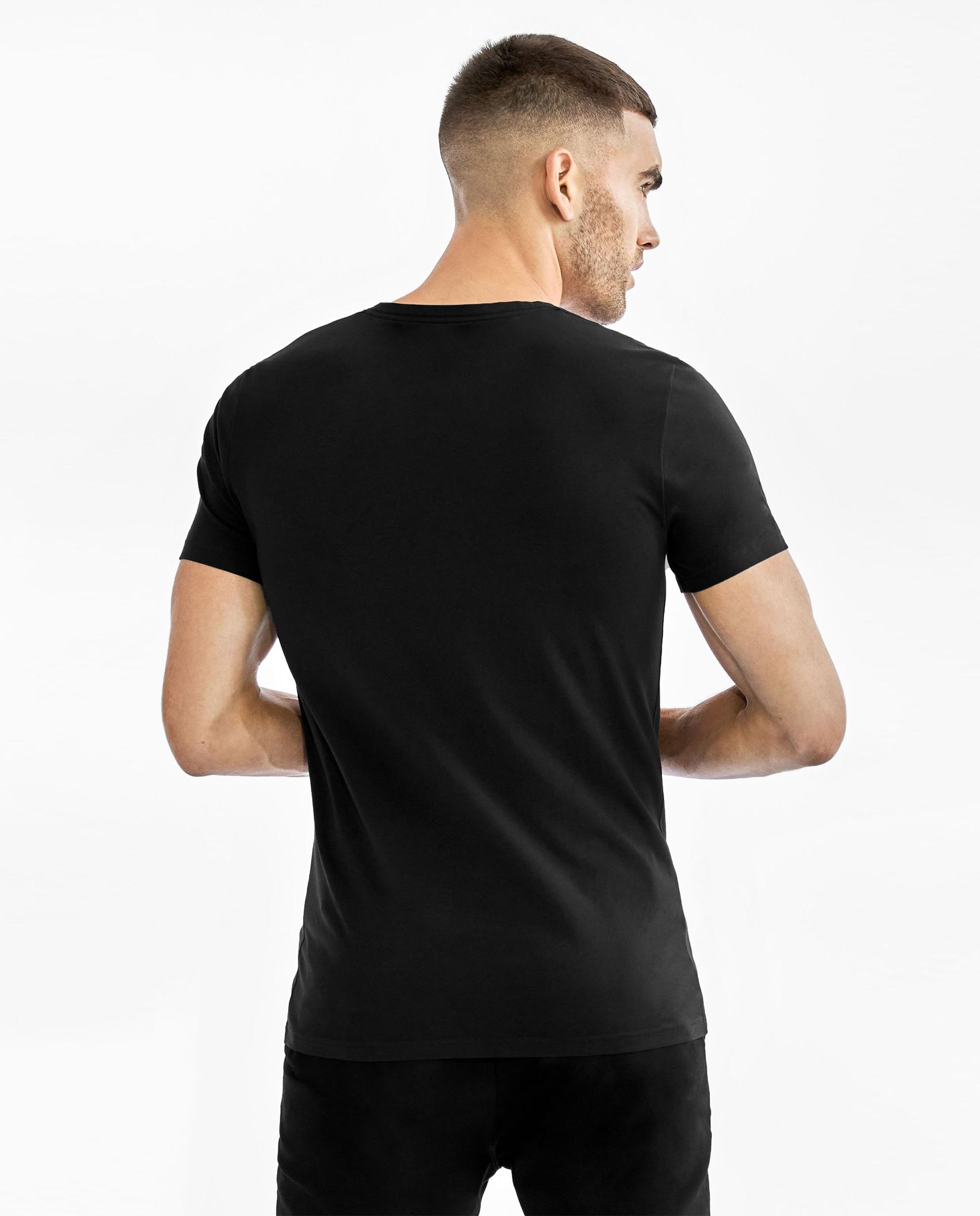 Pack de 2 T-shirts Elásticas com Decote em Bico - Branco Preto-2