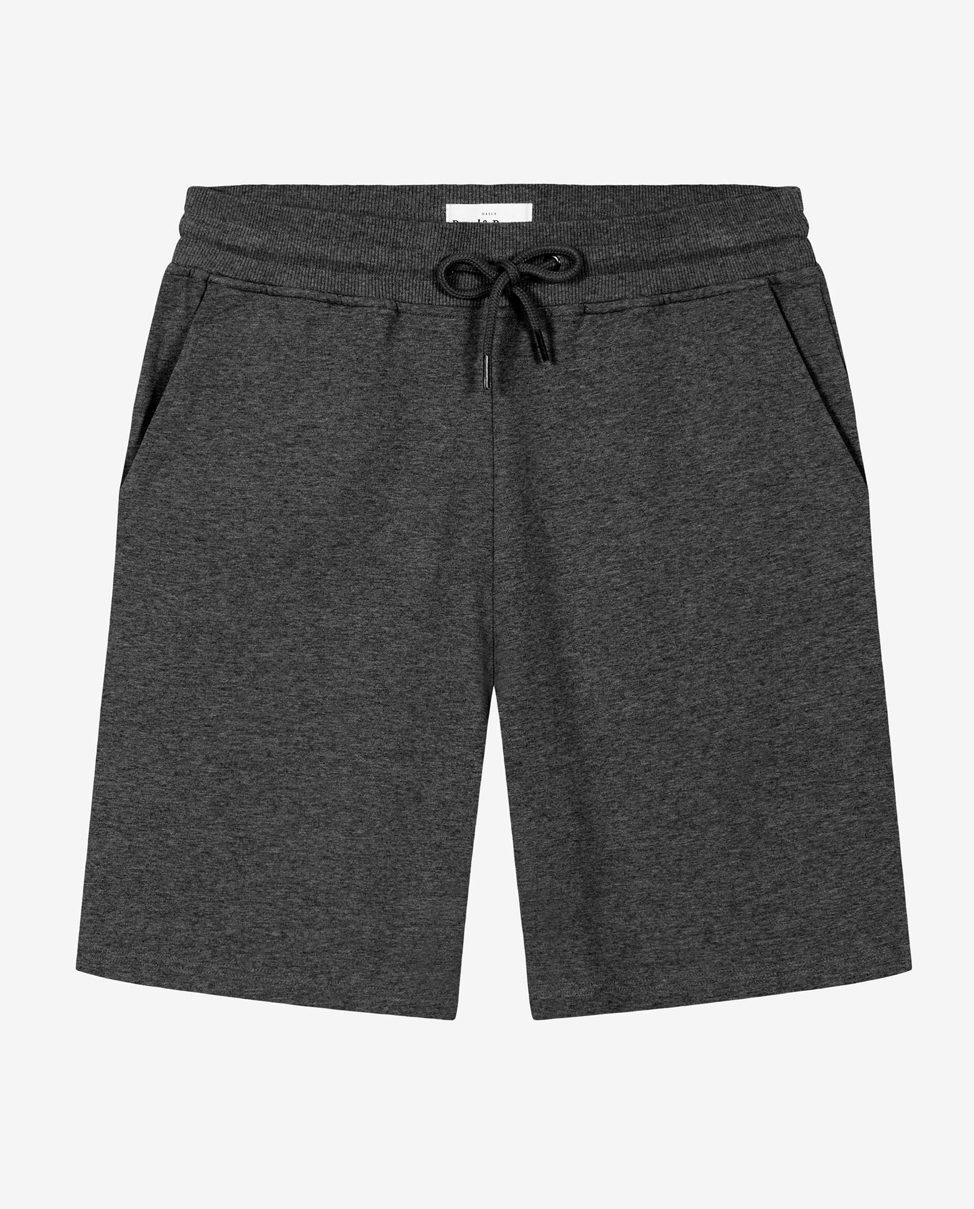 Bermudas de Algodão Orgânico com Fecho de Cordão Cinzento-escuro-4