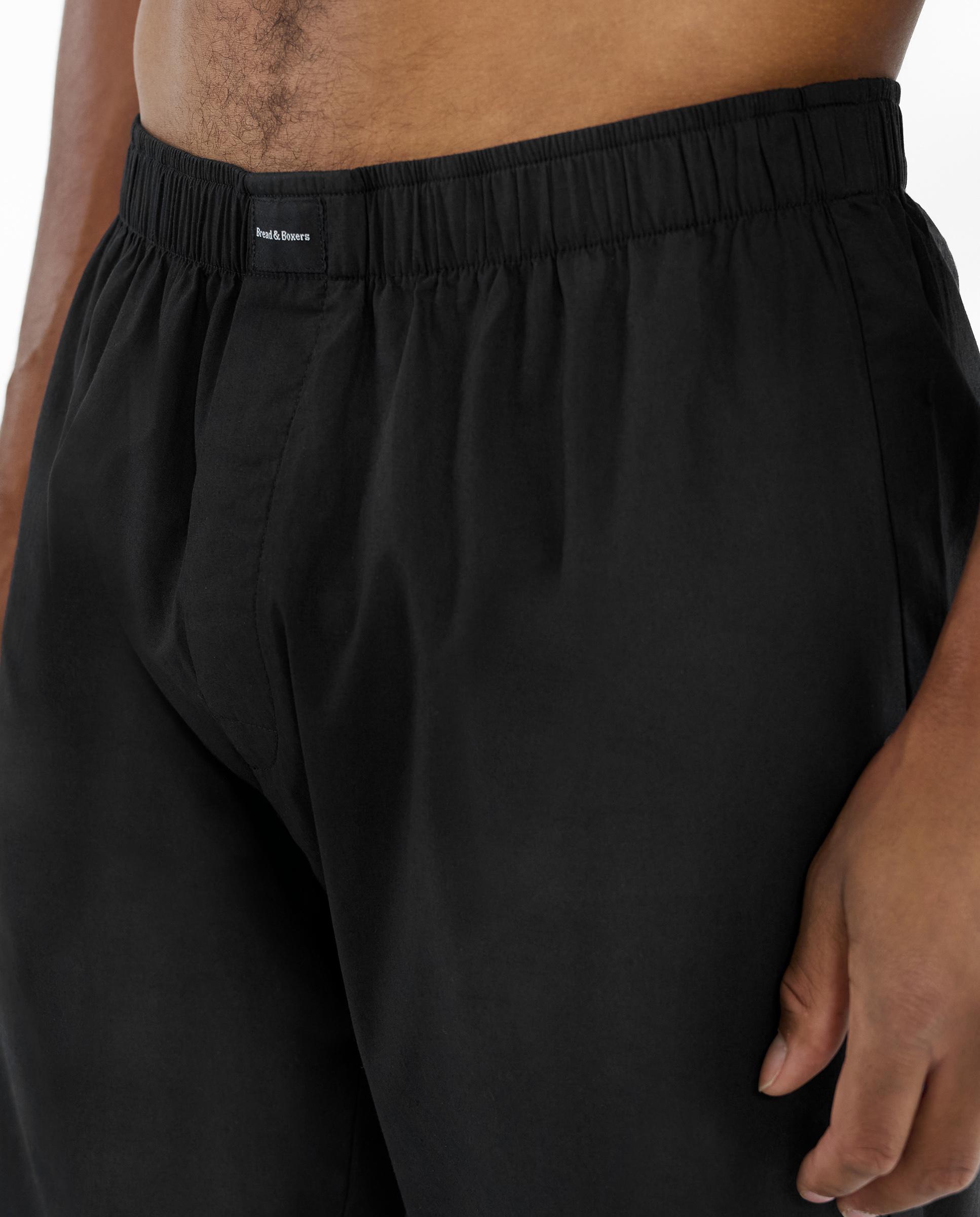 Calças de Pijama Compridas de Tecido Azul-marinho-4